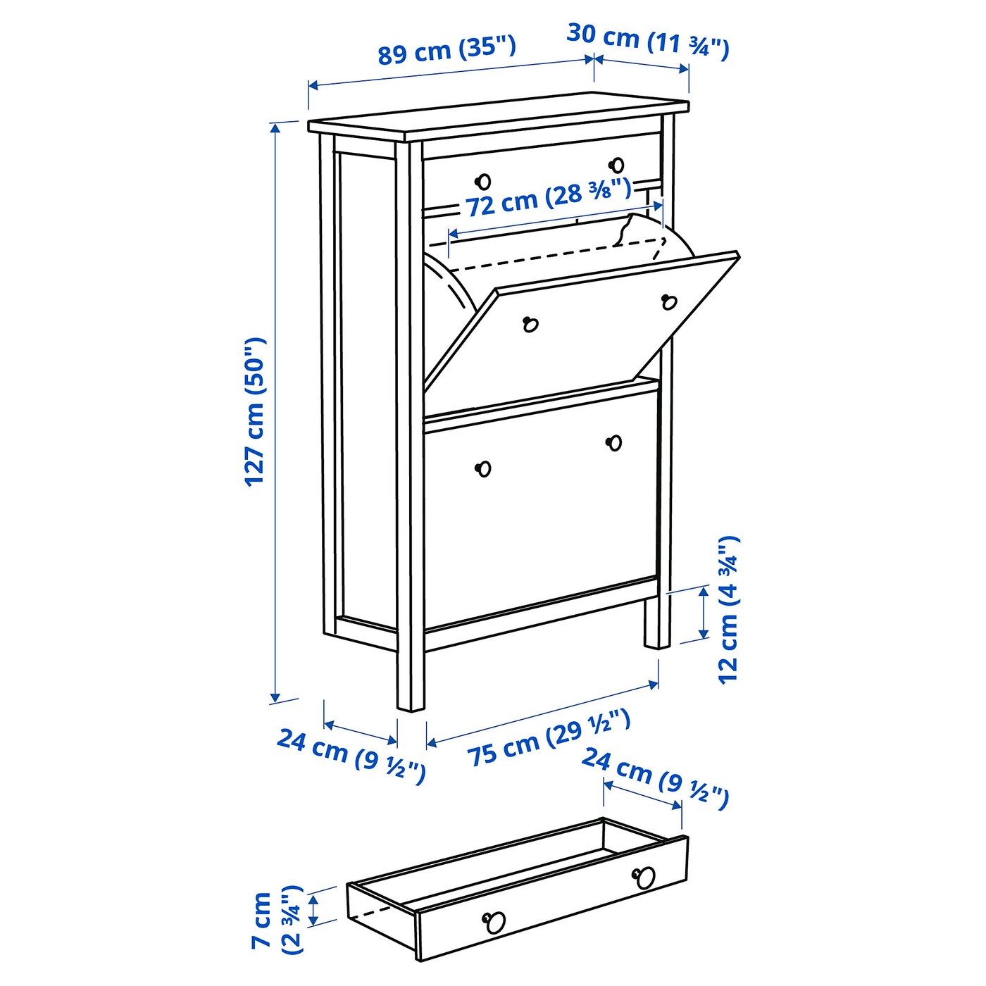 Ikea bissa shoe cabinet white sale