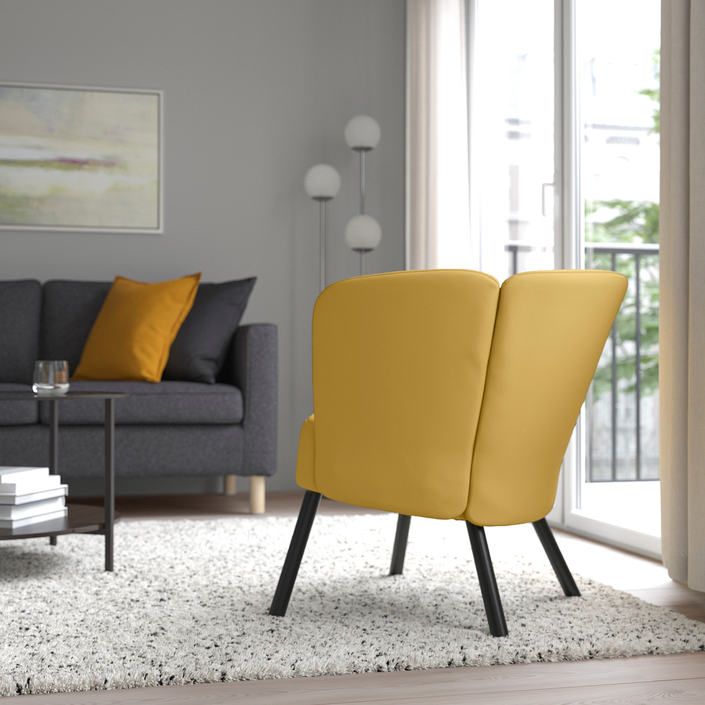 HERRÅKRA armchair Diseröd dark yellow - IKEA