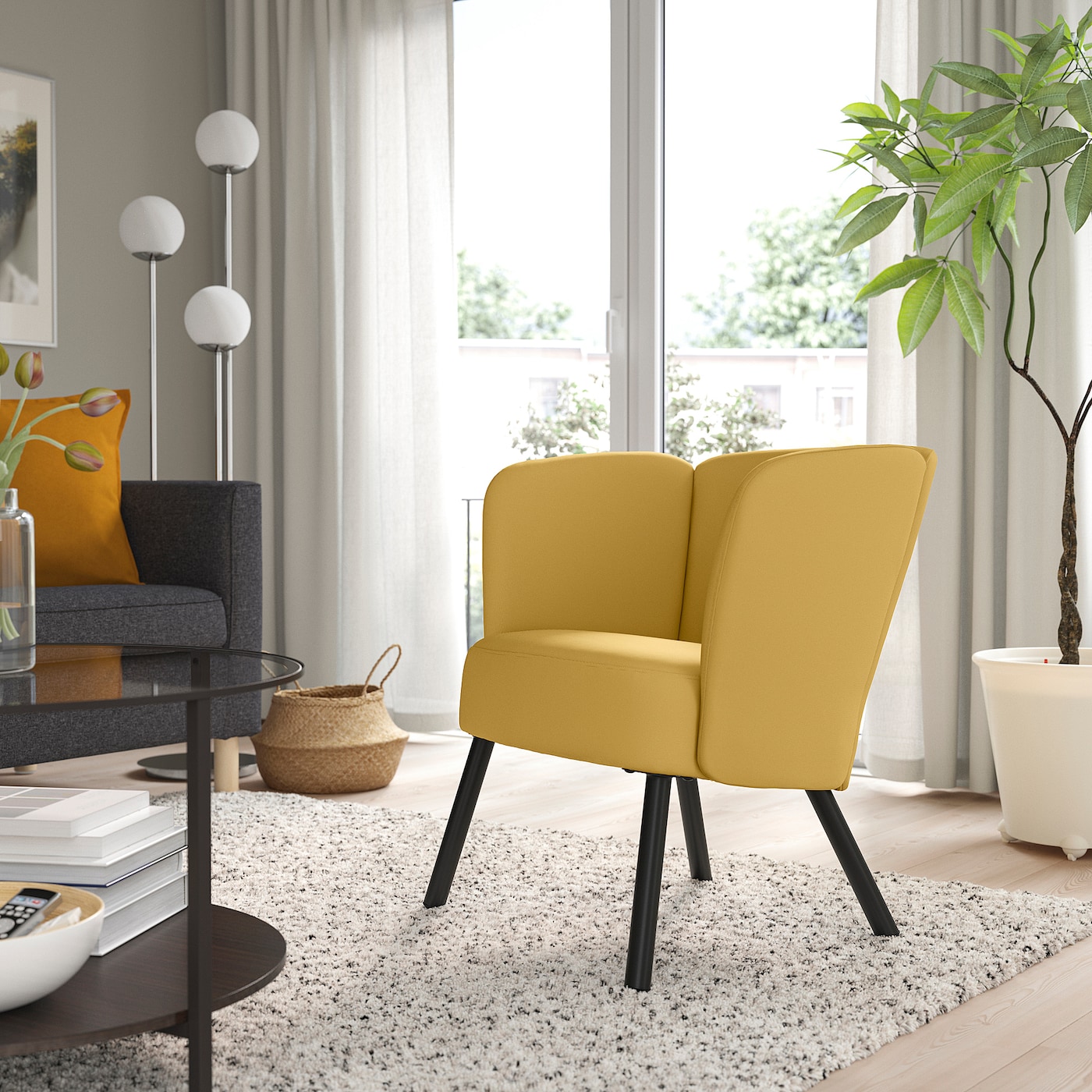 HERRAKRA armchair Diserod dark yellow IKEA