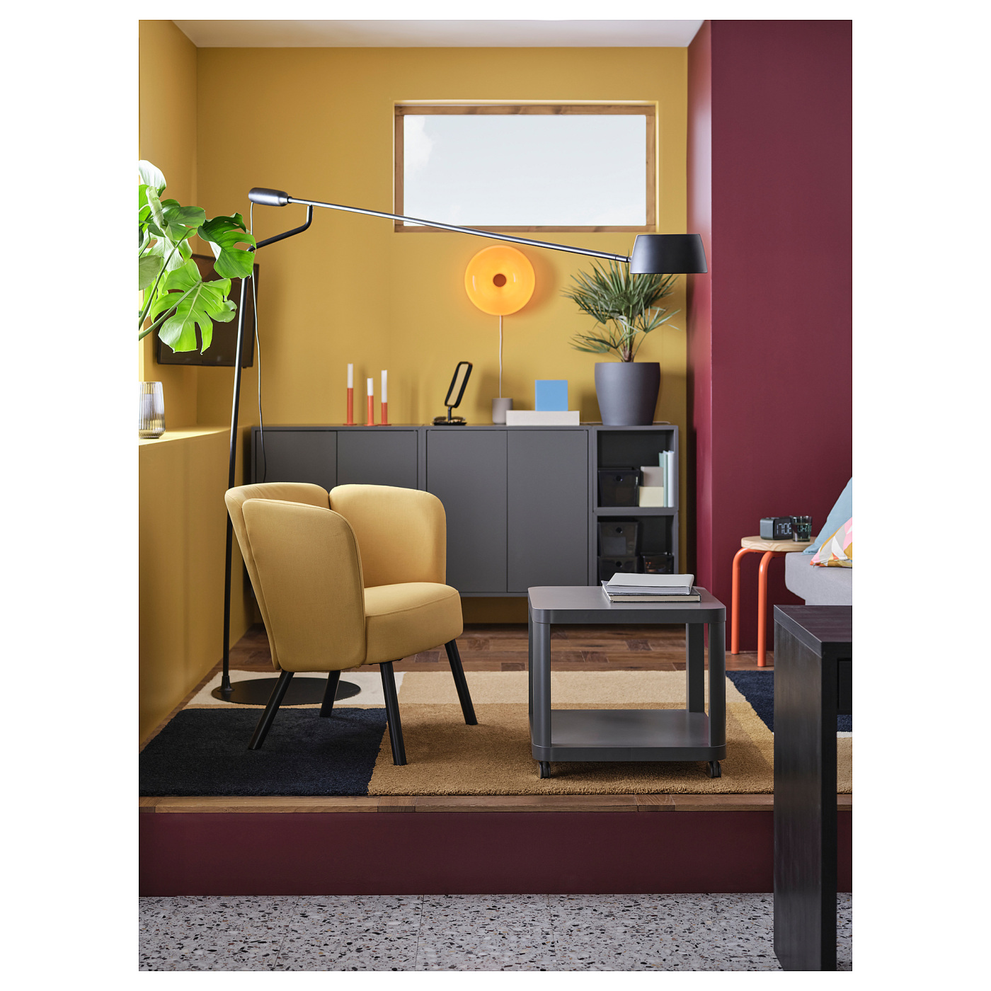HERRÅKRA armchair Diseröd dark yellow - IKEA