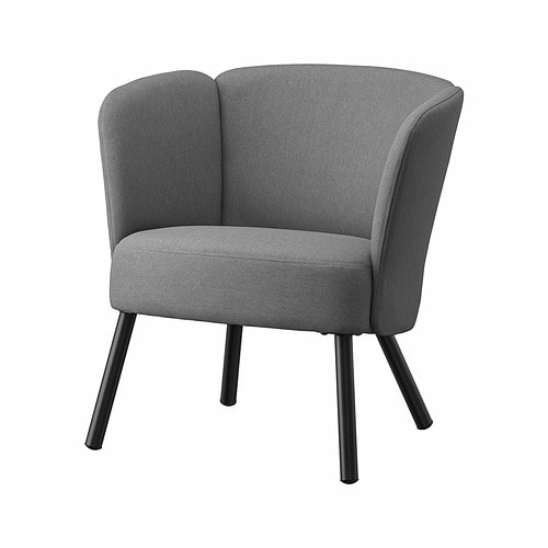 VEDBO chair with armrests birch/Gunnared medium grey - IKEA