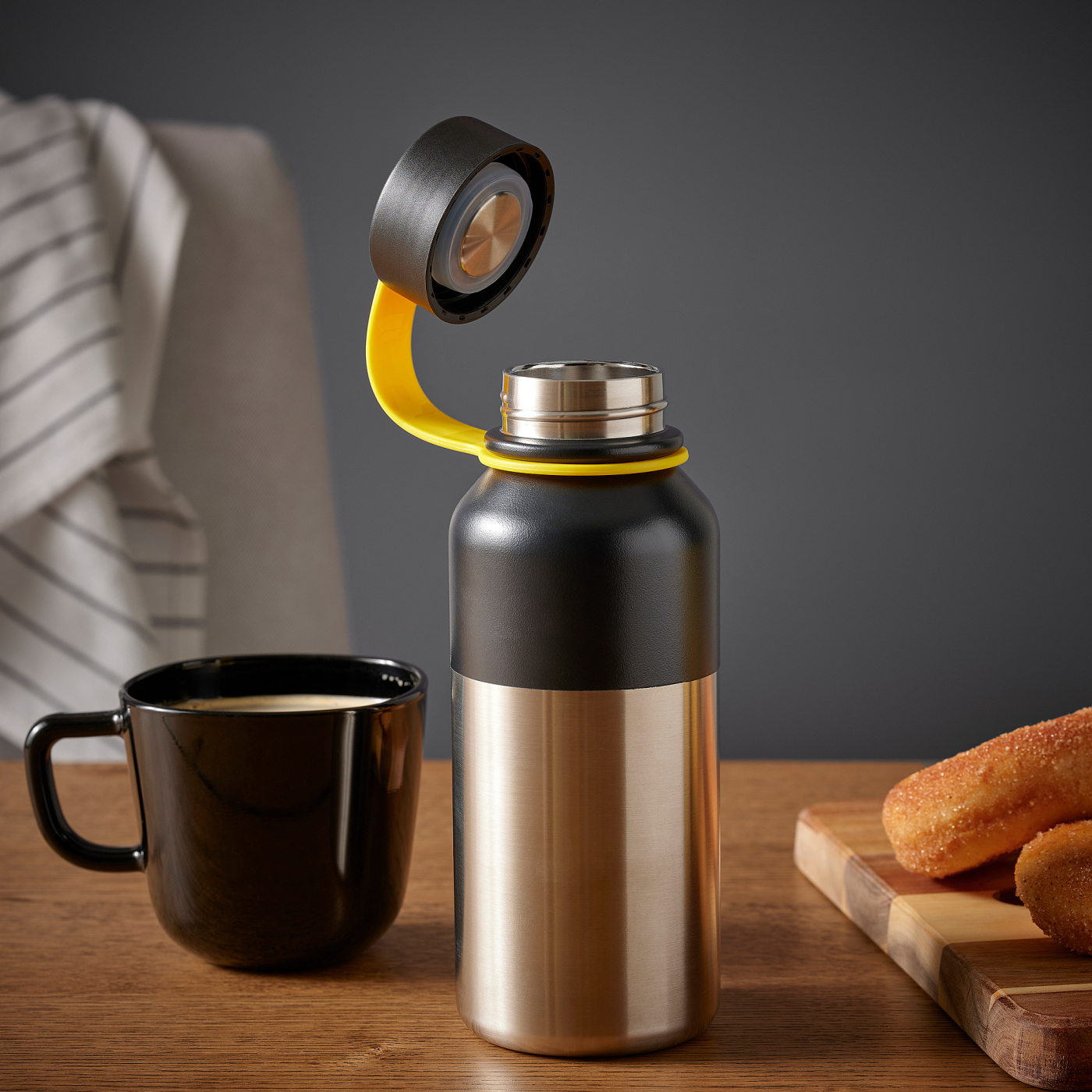 HETLEVRAD insulated flask stainless steel/black - IKEA