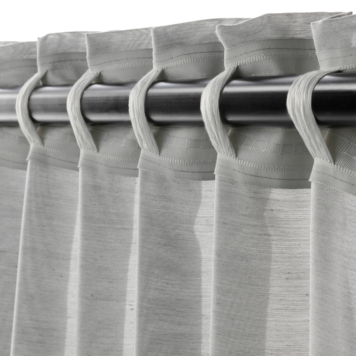 HILJA curtains, 1 pair grey/with heading tape - IKEA