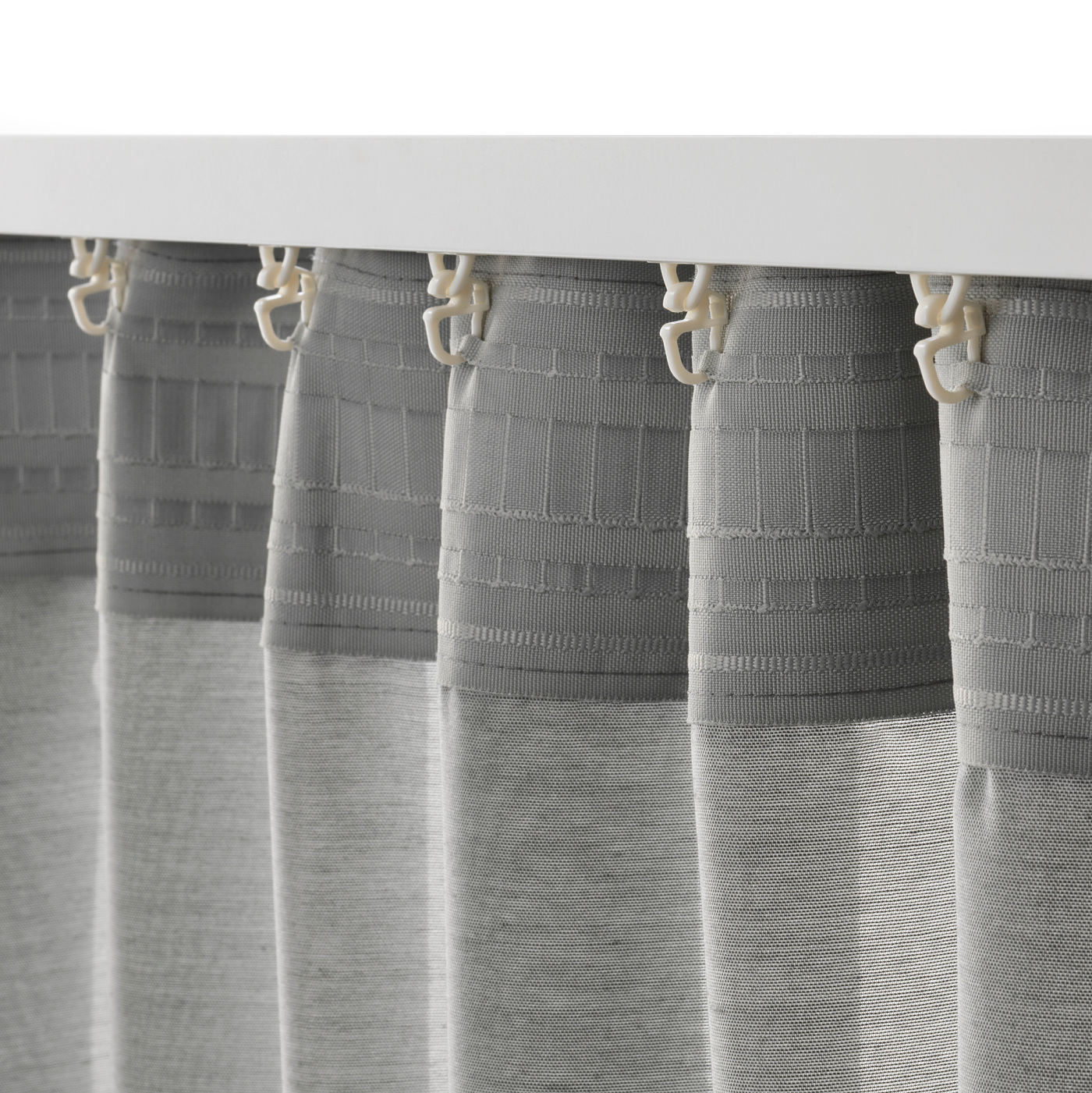 HILJA curtains, 1 pair grey/with heading tape - IKEA
