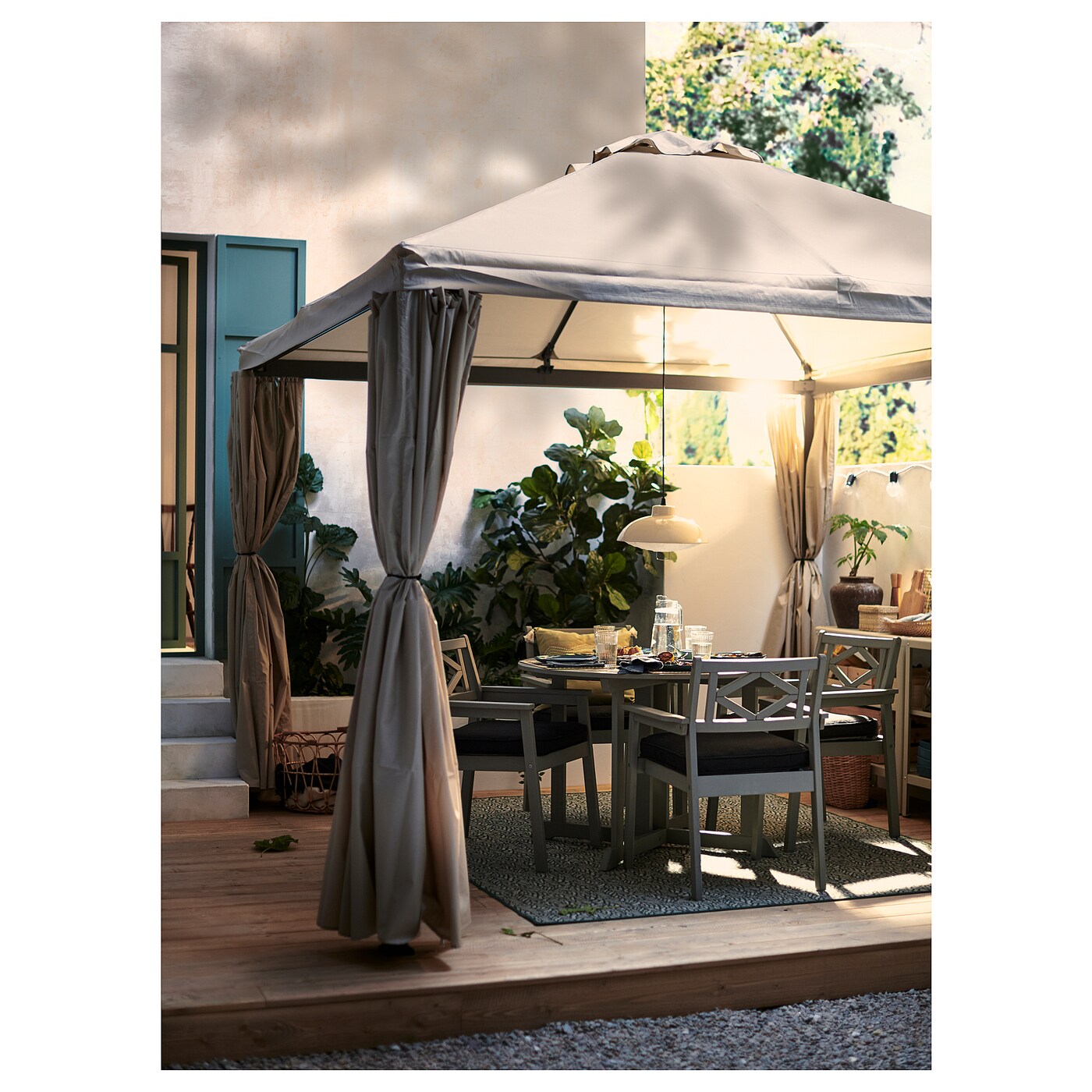 HIMMELSÖ curtain for gazebo grey-beige - IKEA