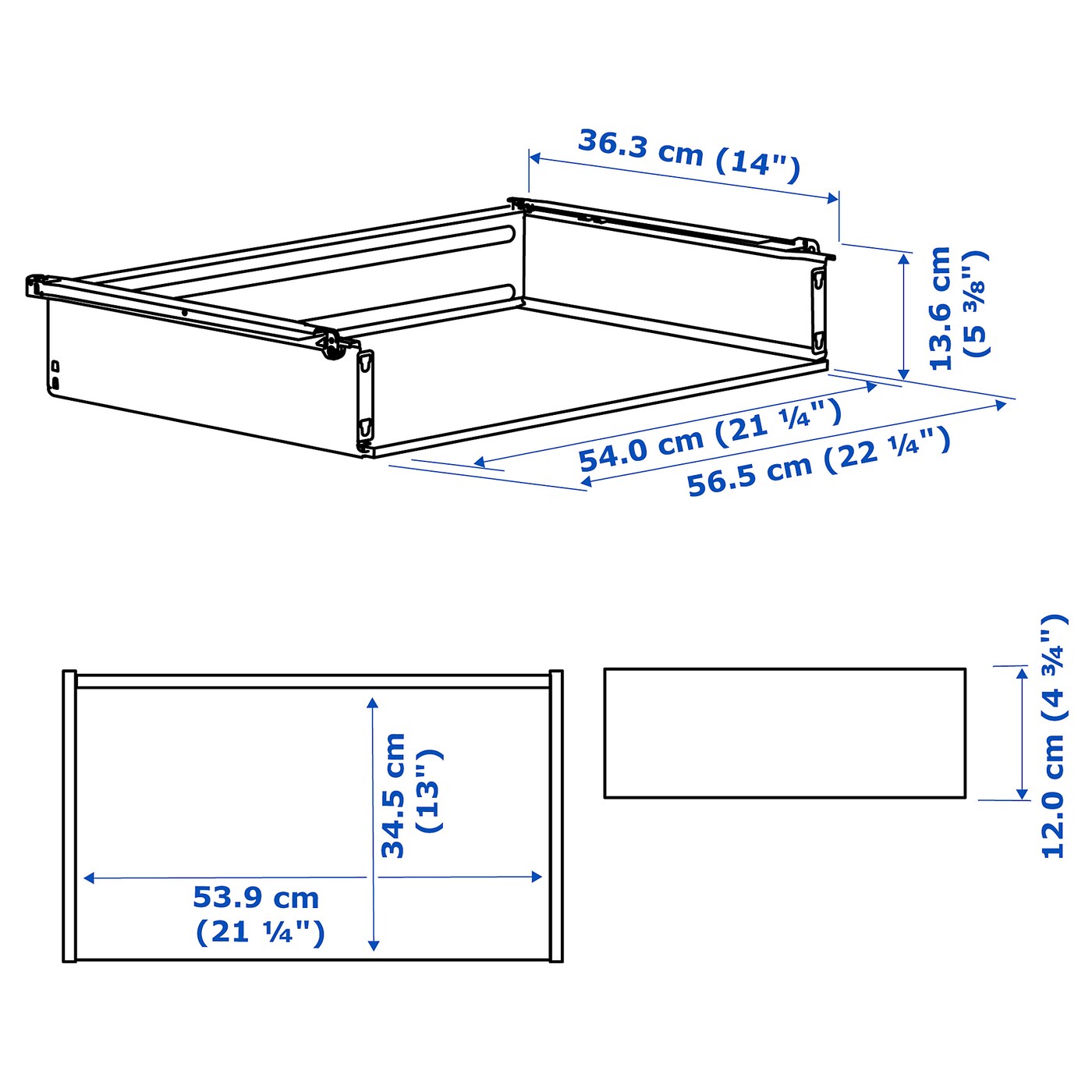 HJÄLPA wire basket, white, 235/8x215/8
