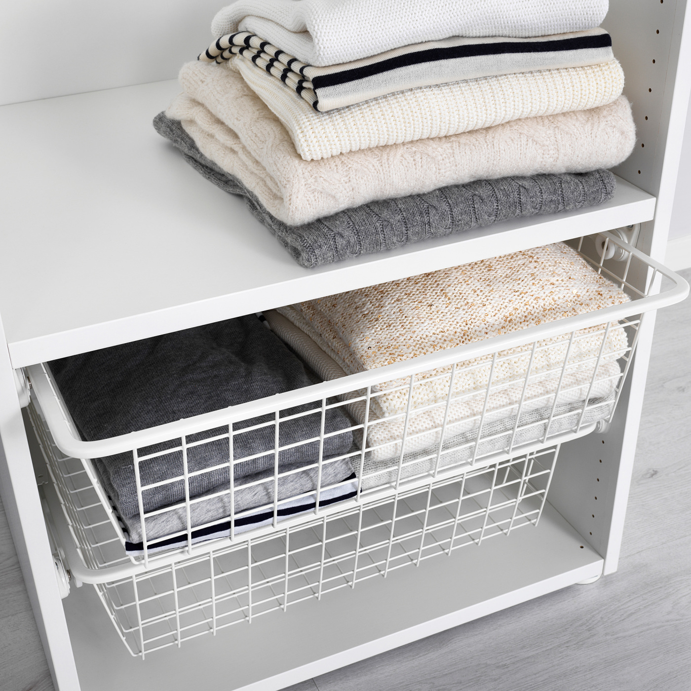 直接引取可 新品未使用品 IKEA HJÄLPA イェルパ 5枚セット 近隣配送 HJÄLPA wire basket with pull-out rail white - IKEA