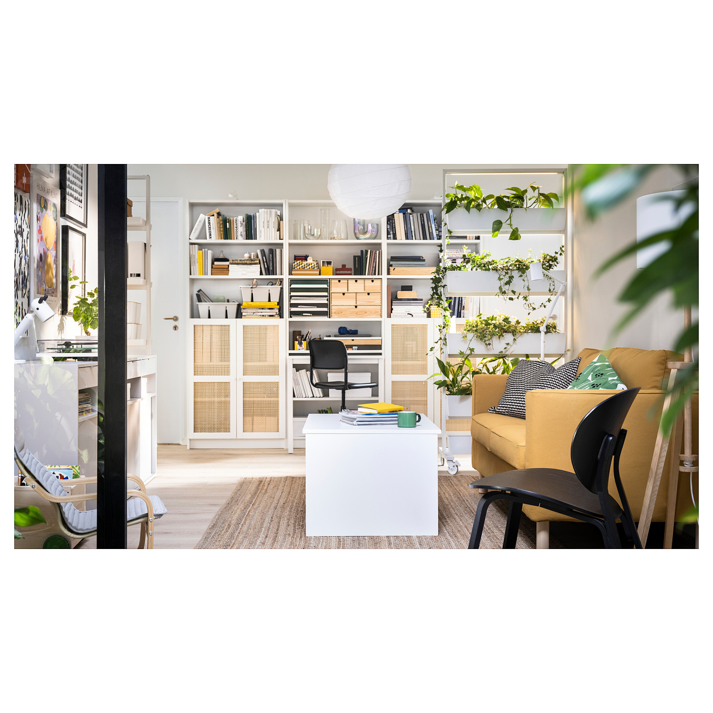HÖGADAL door white/woven bamboo - IKEA