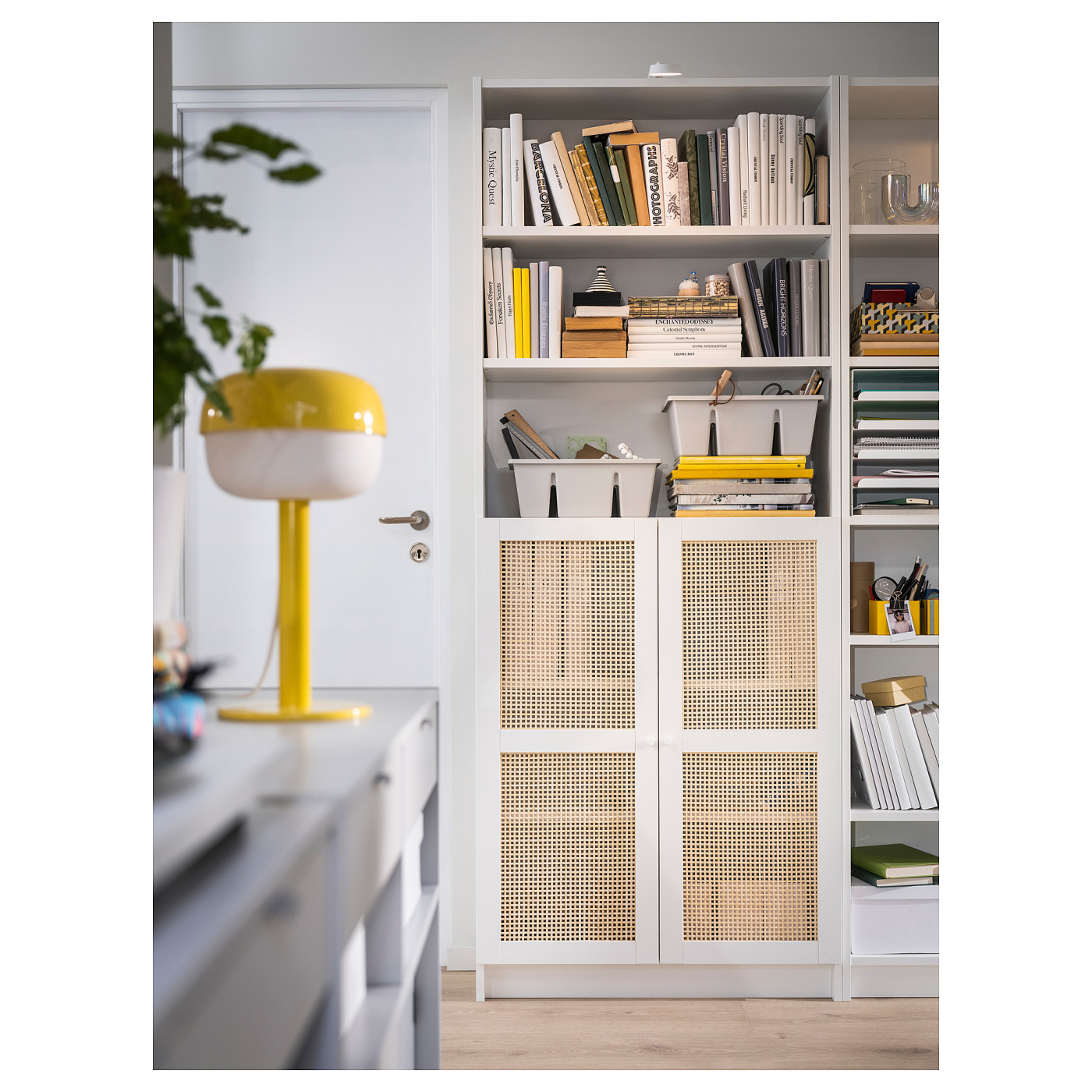 HÖGADAL door white/woven bamboo - IKEA