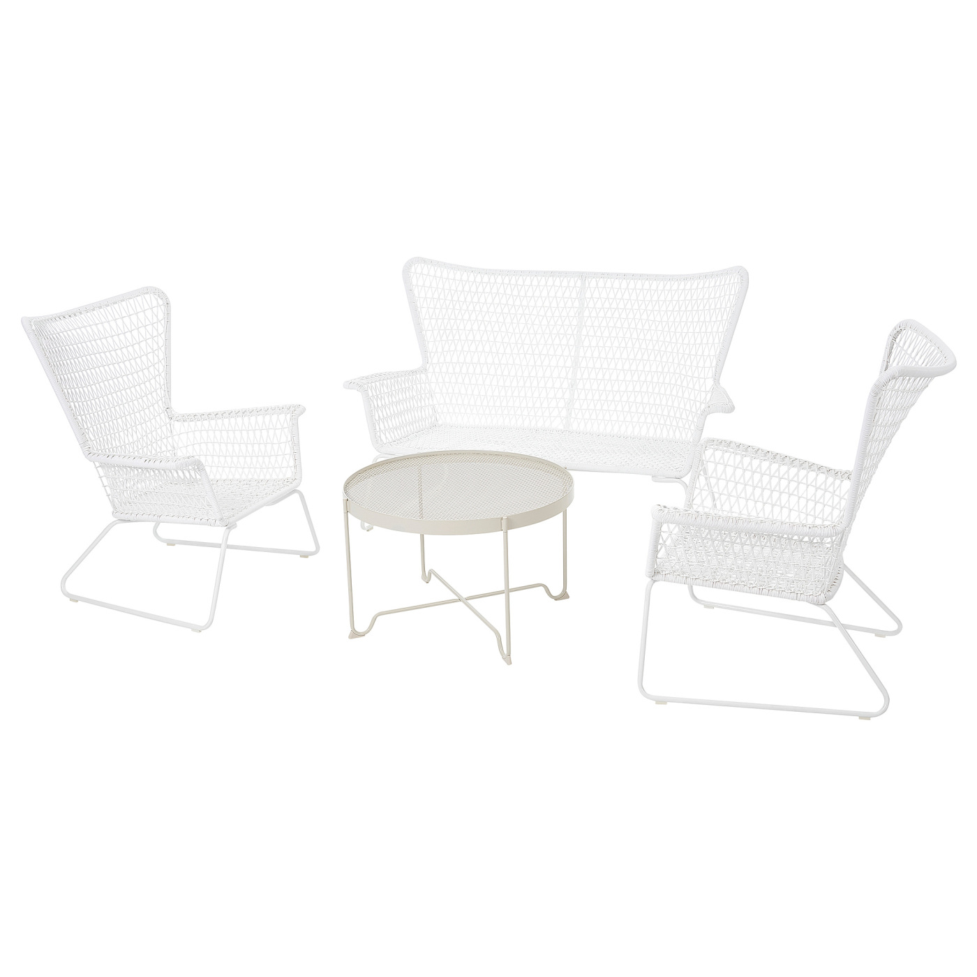 HÖGSTEN 4-seat conversation set, outdoor white - IKEA