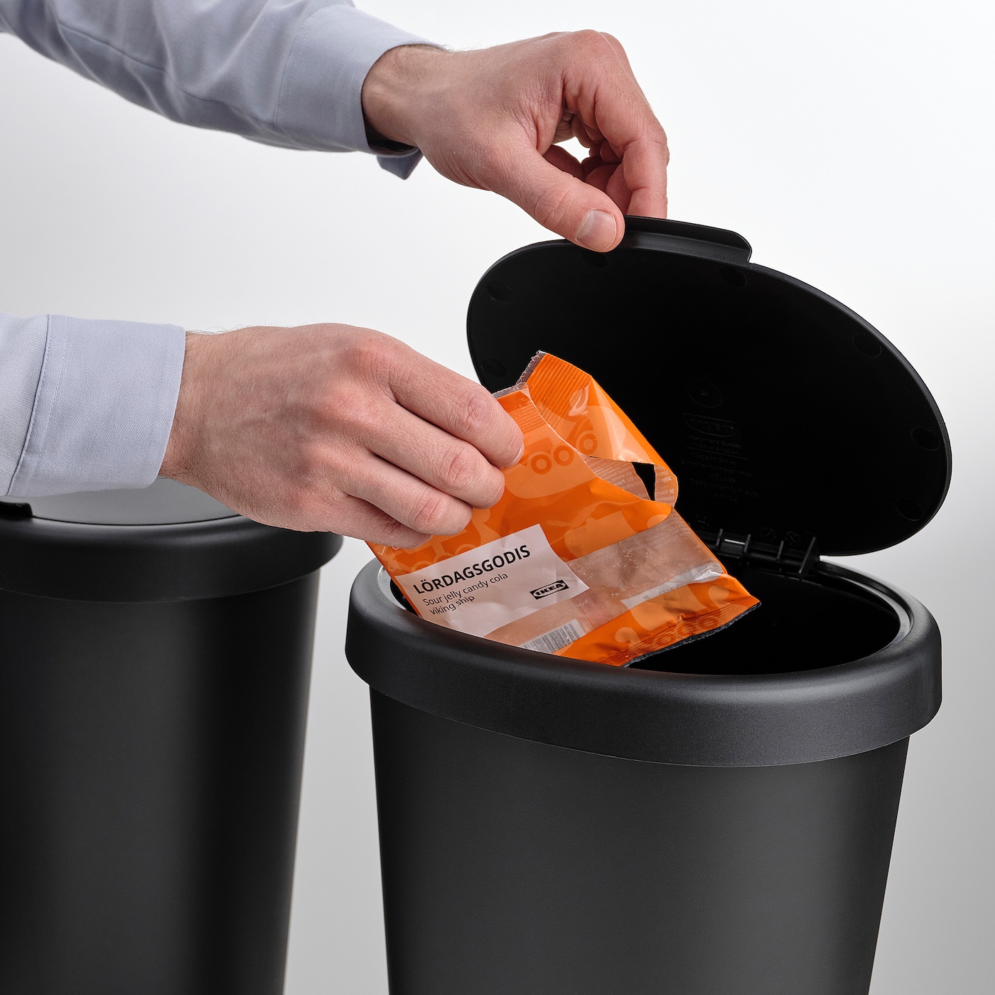HÖLASS bin with lid black - IKEA