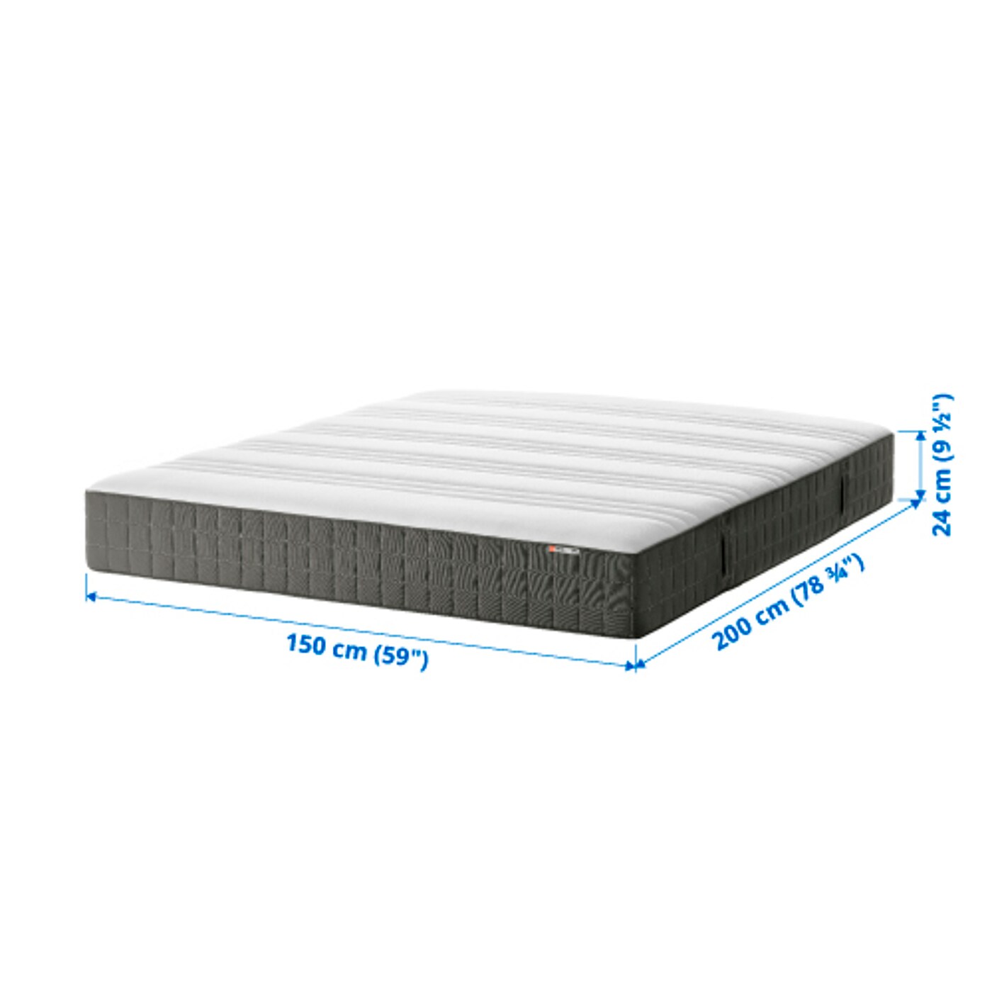 IKEA HÖVÅG スプリングマットレス 160x200cm HÖVÅG pocket sprung mattress firm/dark grey - IKEA