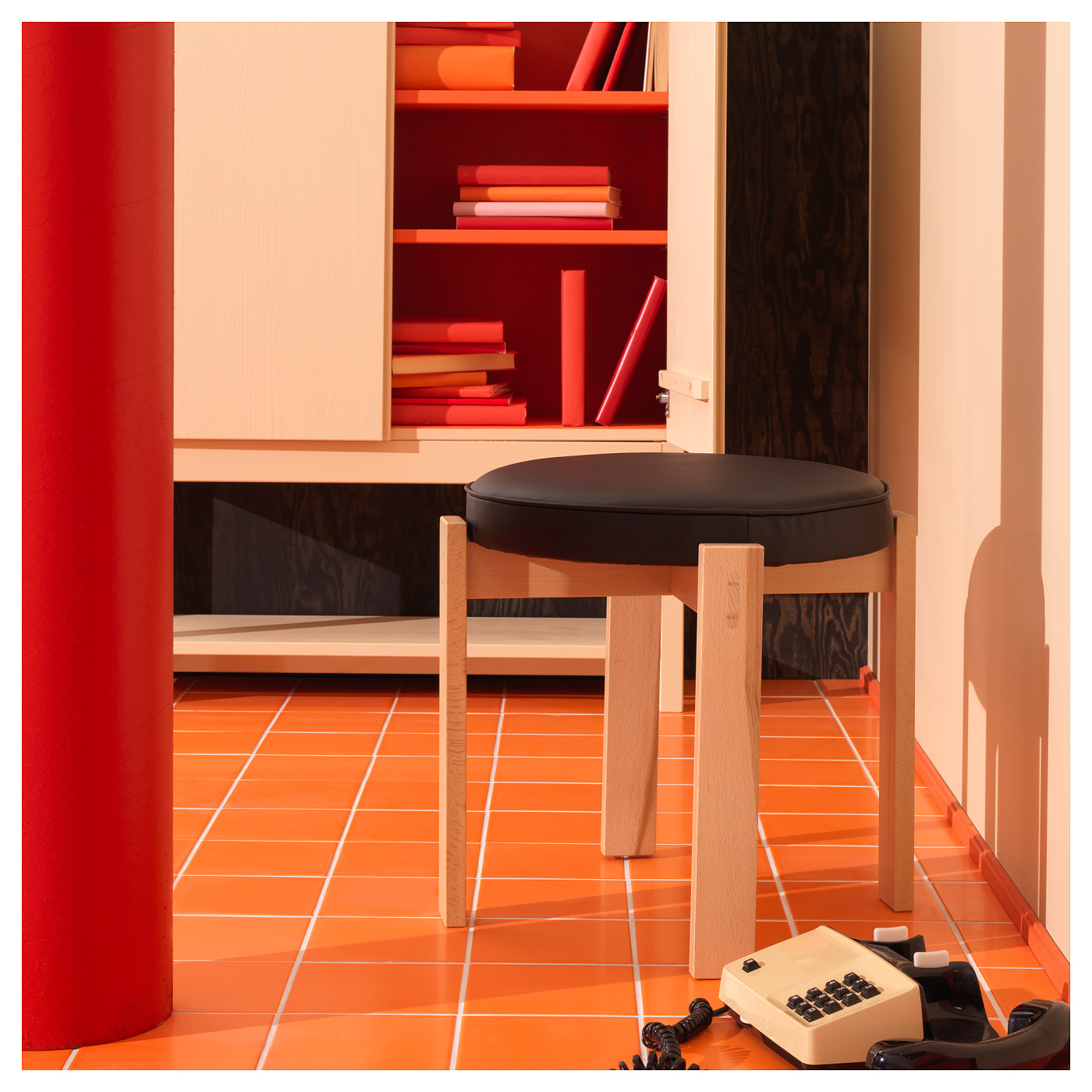 HOLMSJÖ stool beech/Jonsbyn black - IKEA