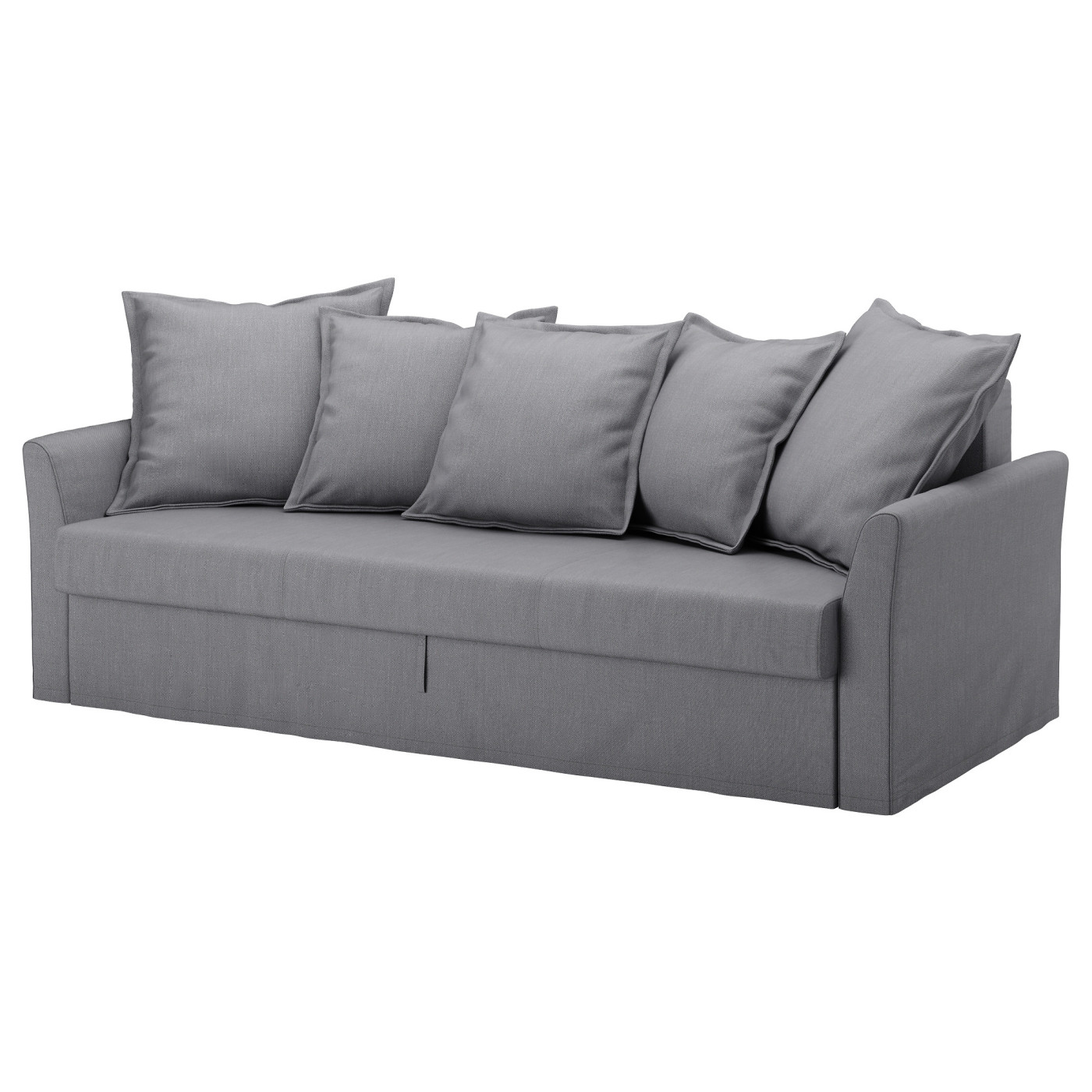 HOLMSUND three-seat sofa-bed Nordvalla medium grey - IKEA