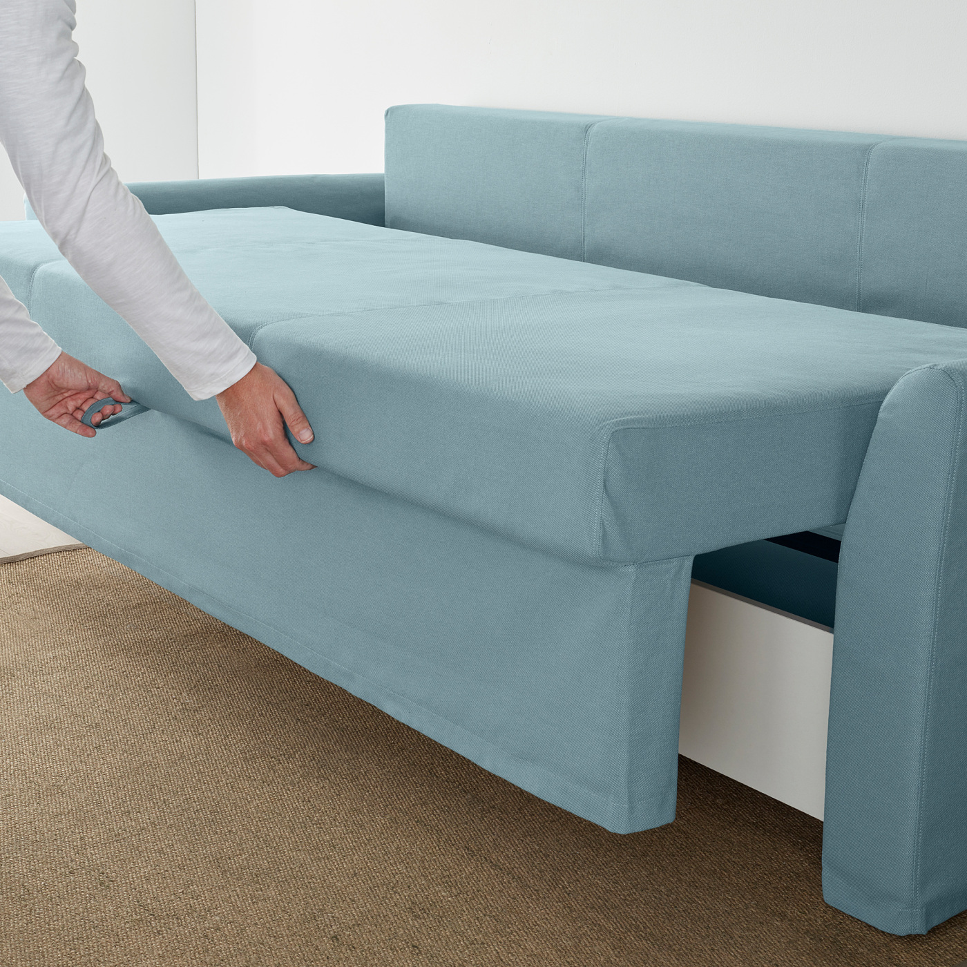HOLMSUND three-seat sofa-bed Orrsta light blue - IKEA HOLMSUND three-seat sofa-bed Orrsta light blue - IKEA