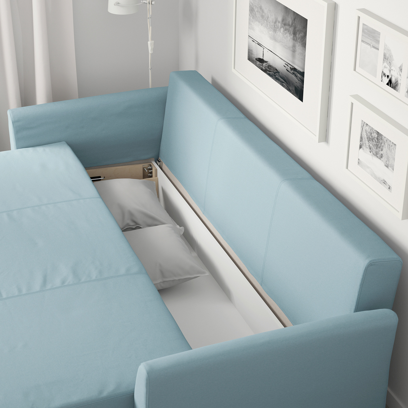 HOLMSUND three-seat sofa-bed Orrsta light blue - IKEA HOLMSUND three-seat sofa-bed Orrsta light blue - IKEA