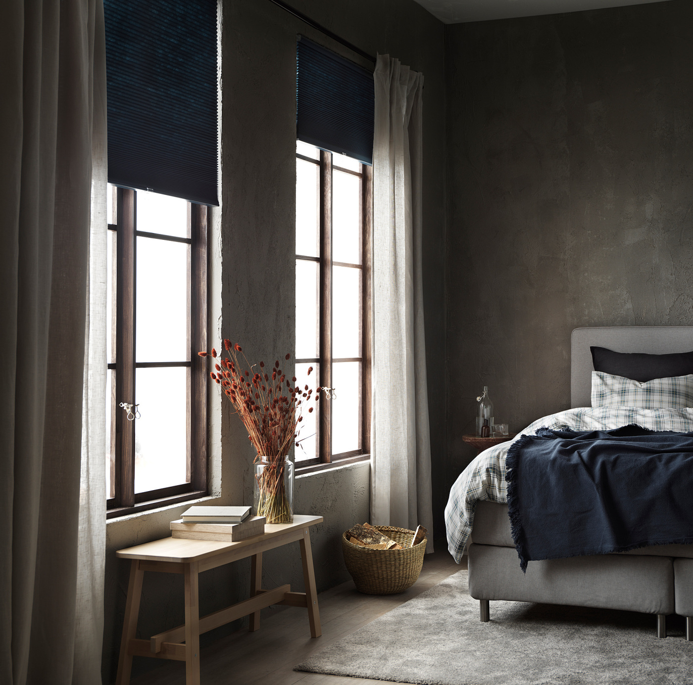 HOPPVALS room darkening cellular blind blue - IKEA