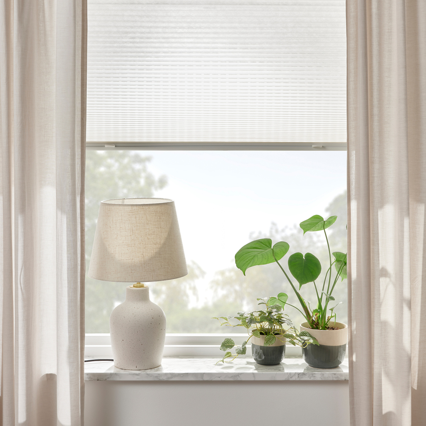 HORNVALLMO pleated blind white/top-down bottom-up - IKEA