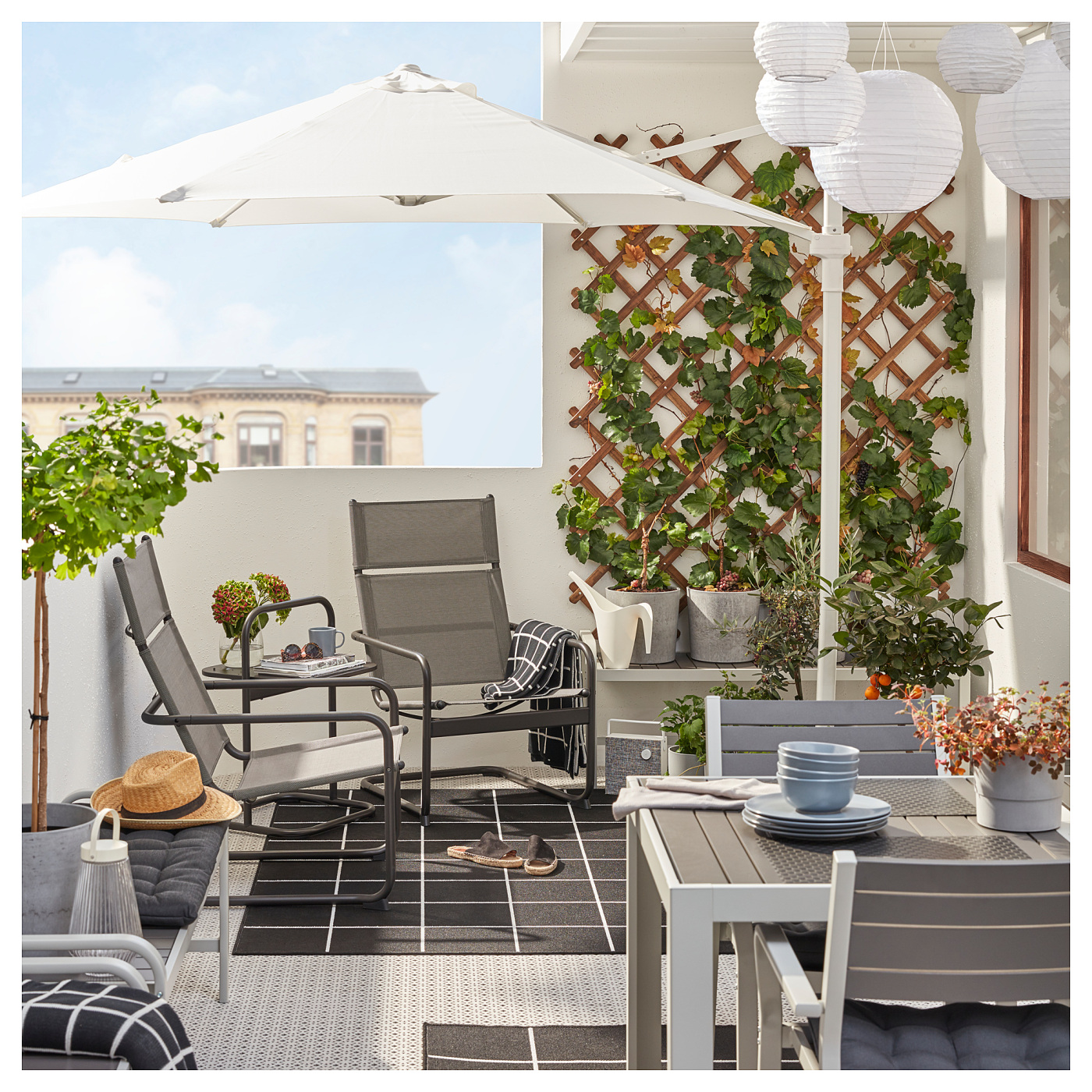 HUSARÖ armchair, outdoor dark grey - IKEA