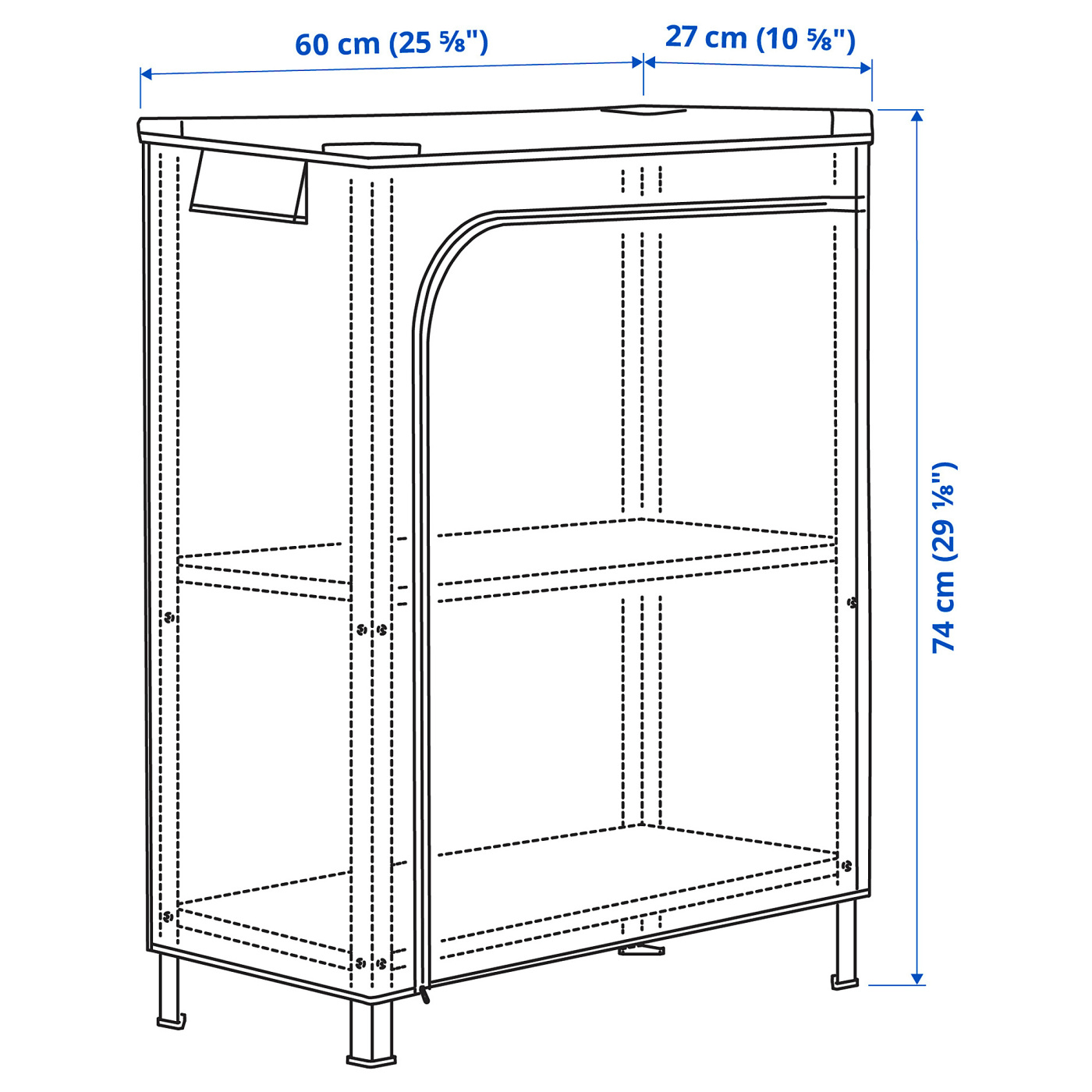 HYLLIS shelving unit with cover transparent - IKEA