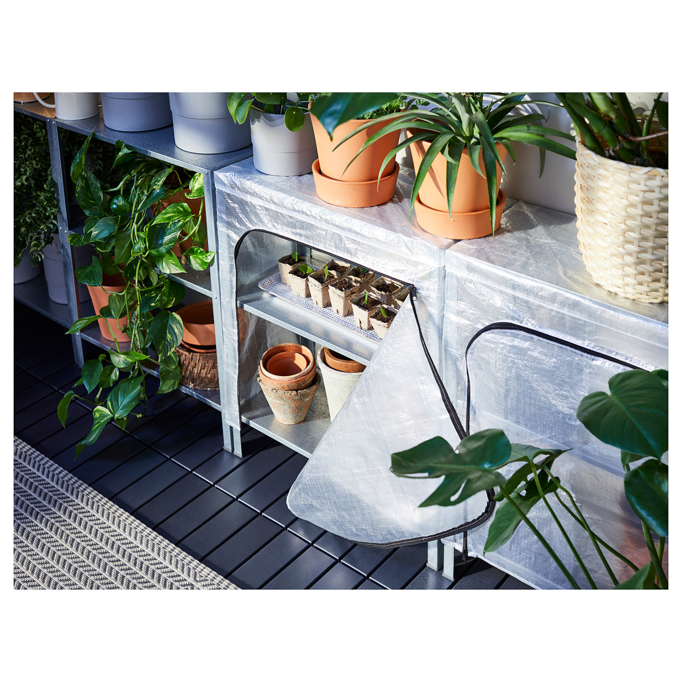 HYLLIS shelving units with covers transparent - IKEA