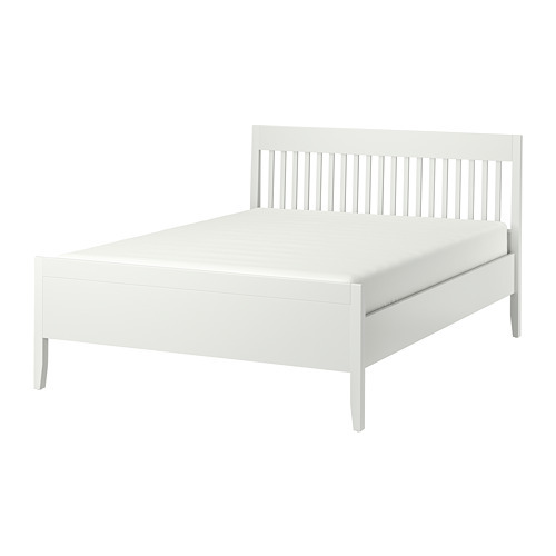 HEMNES bed frame white stain/Lönset - IKEA