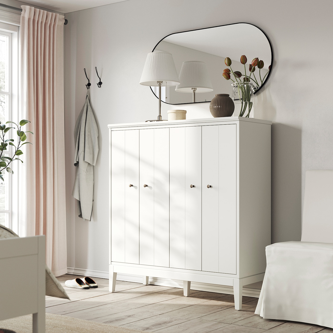 IDANÄS cabinet with bi-folding doors white - IKEA