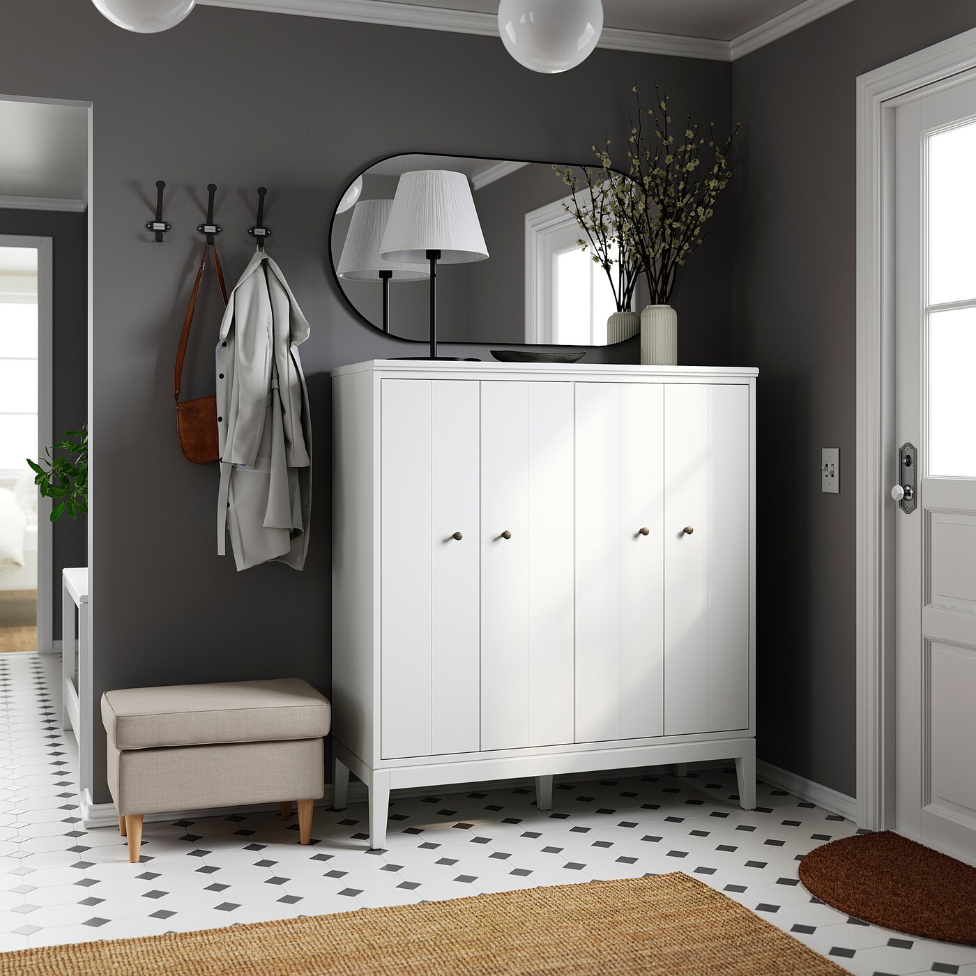 IDANÄS cabinet with bi-folding doors white - IKEA