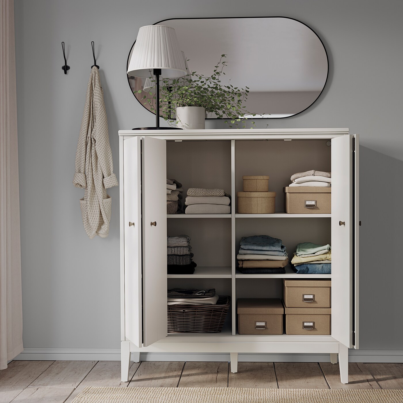 IDANÄS cabinet with bi-folding doors white - IKEA