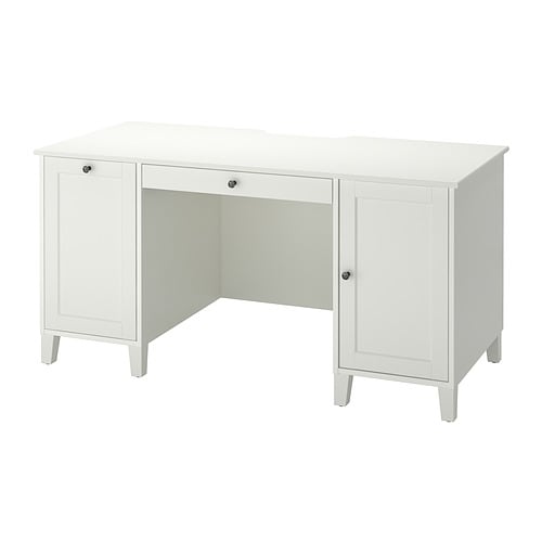 デスク　IKEA HEMNES ホワイトステイン HEMNES desk, white stain/light brown, 61x255/8