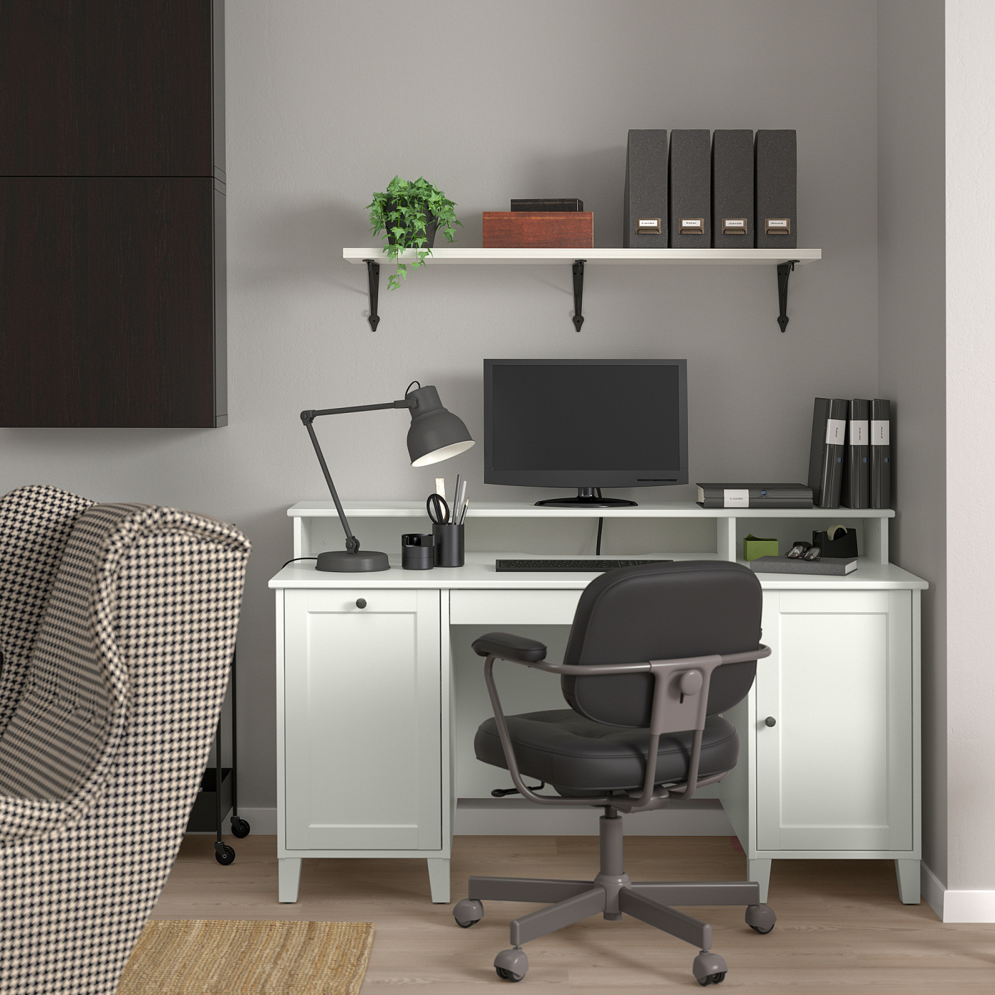 IDANÄS desk with add-on unit white - IKEA