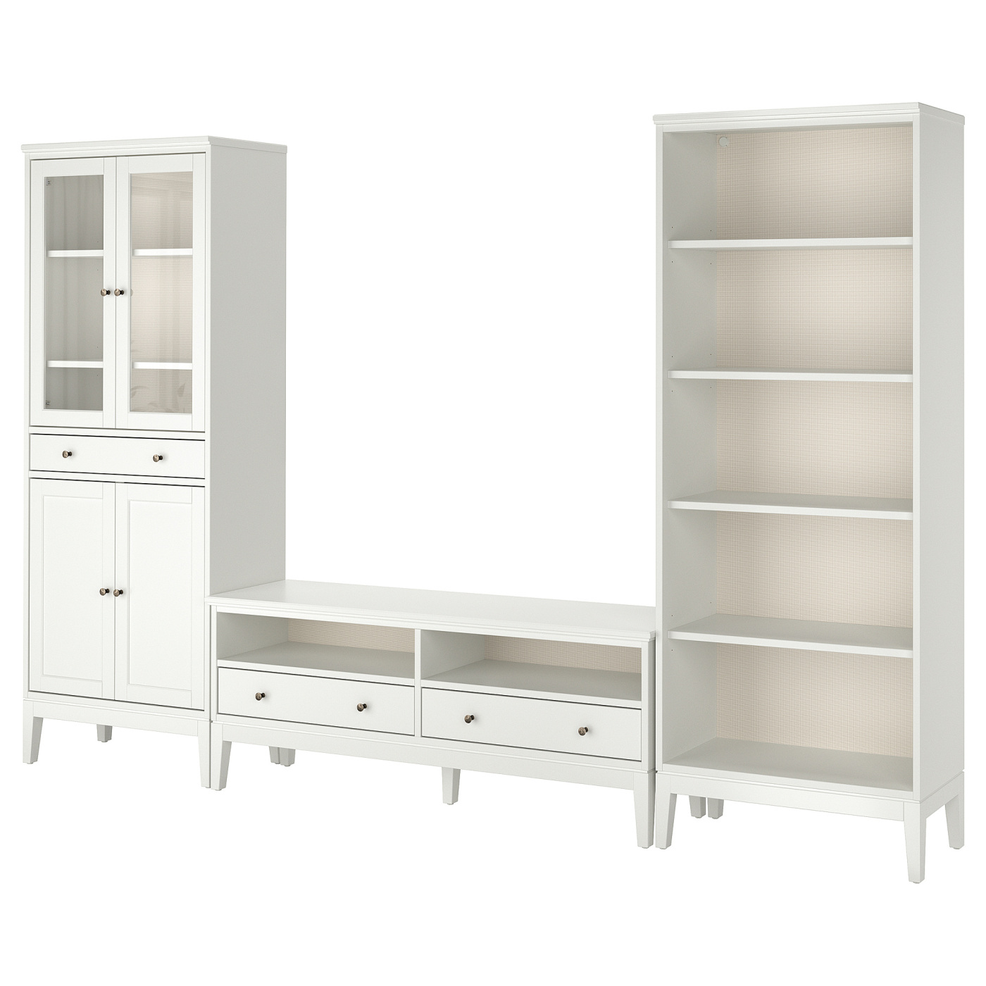 IDANÄS TV storage combination glass/white - IKEA