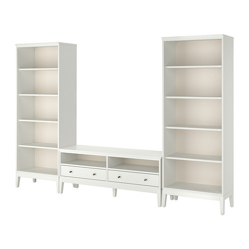 TONSTAD TV storage combination brown stained oak veneer/clear