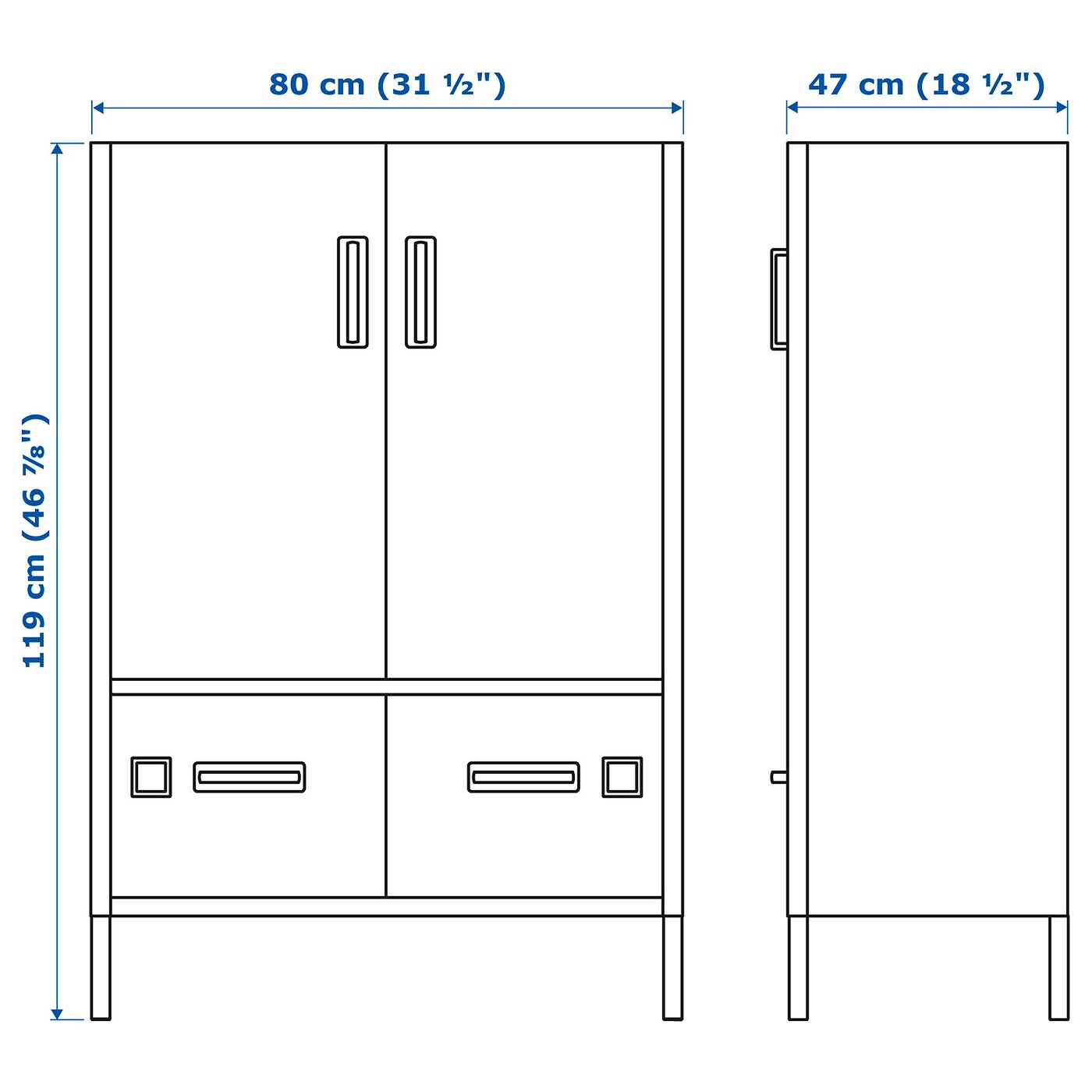 IDÅSEN cabinet with doors and drawers dark green - IKEA