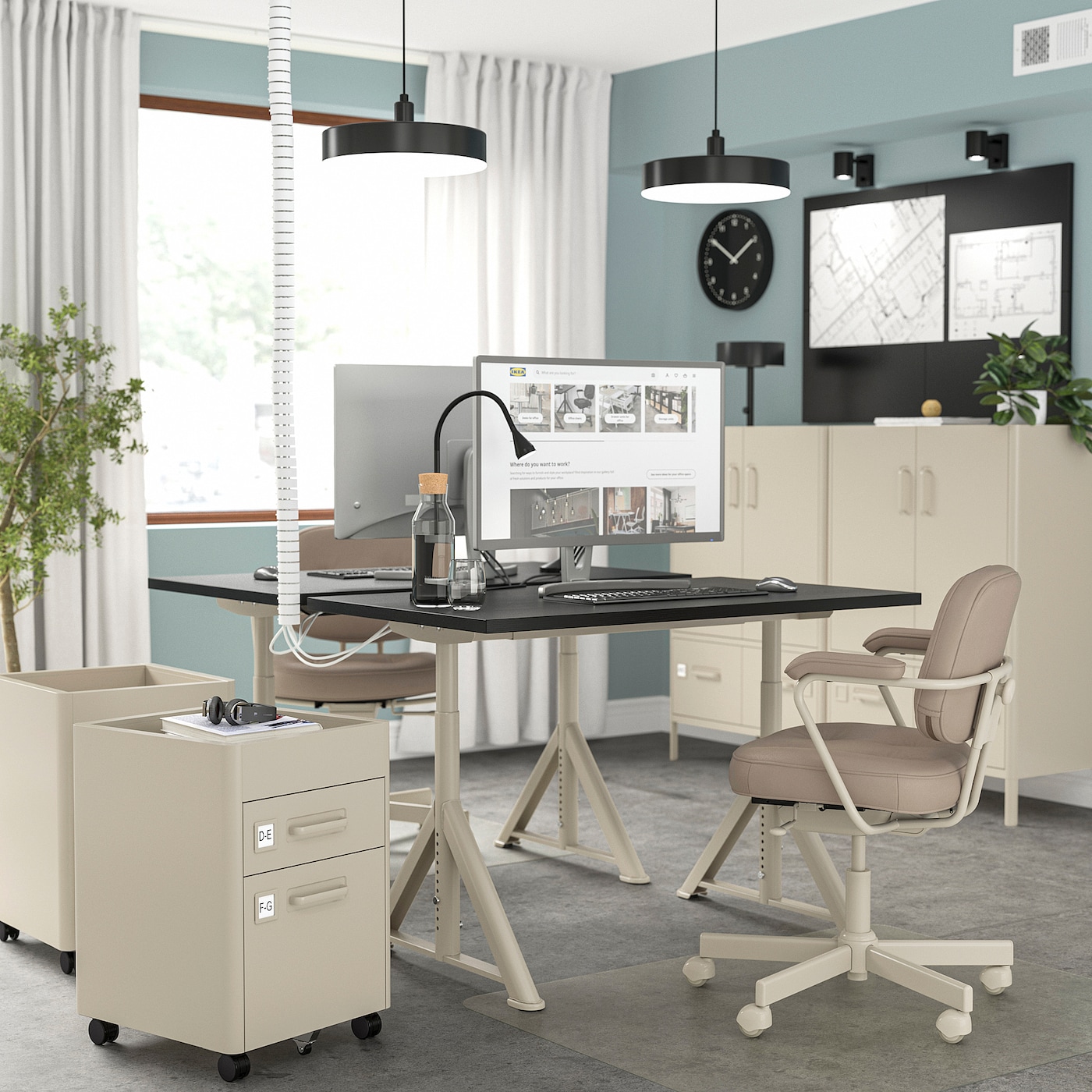 IDÅSEN desk black/beige - IKEA