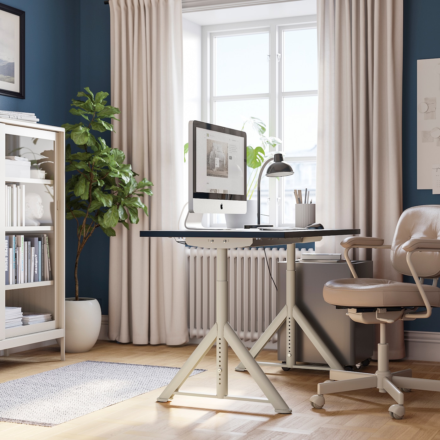 IDÅSEN desk black/beige - IKEA