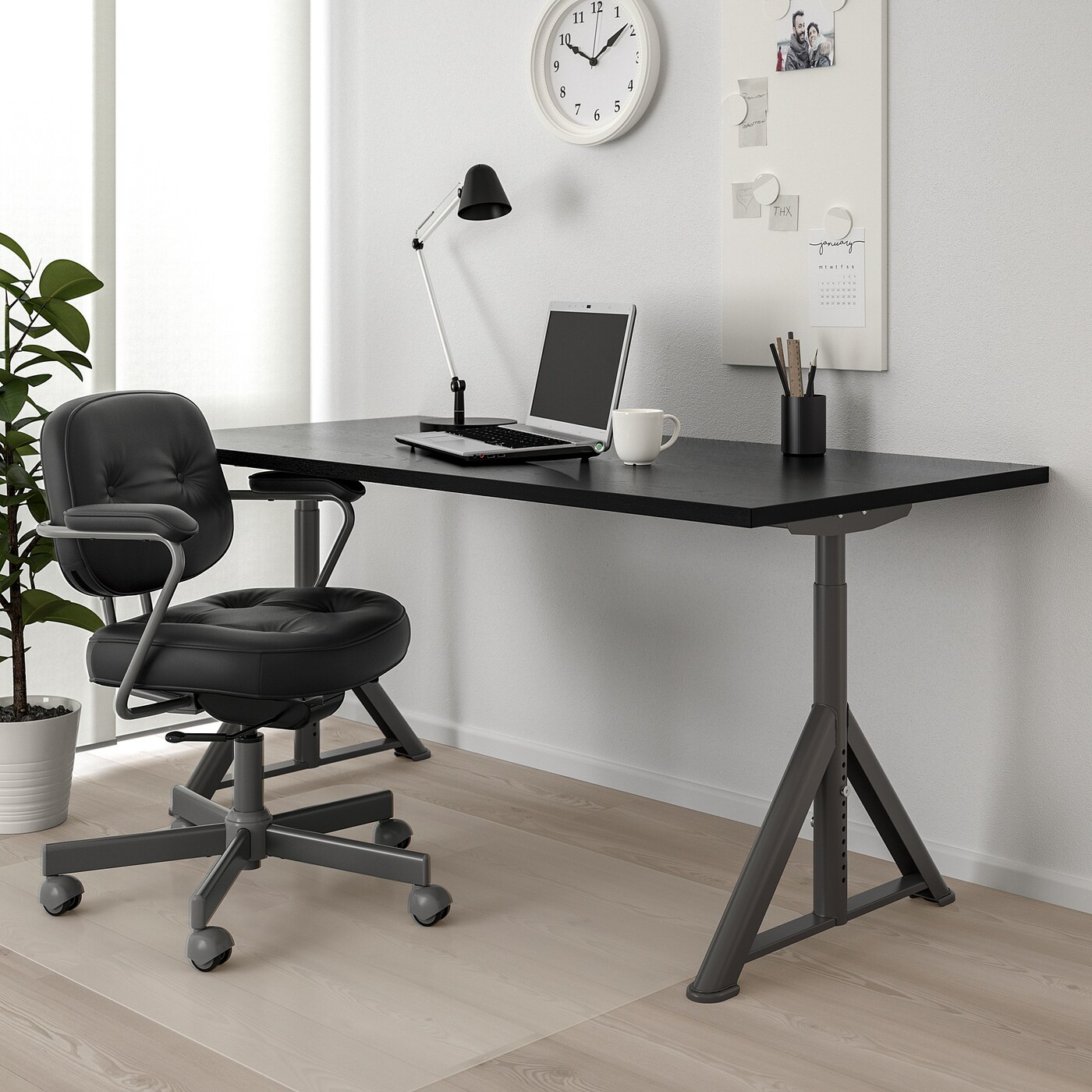 電動昇降デスク IDASEN IDÄSEN イドーセン IDÅSEN desk, black/dark grey, 120x70 cm - IKEA