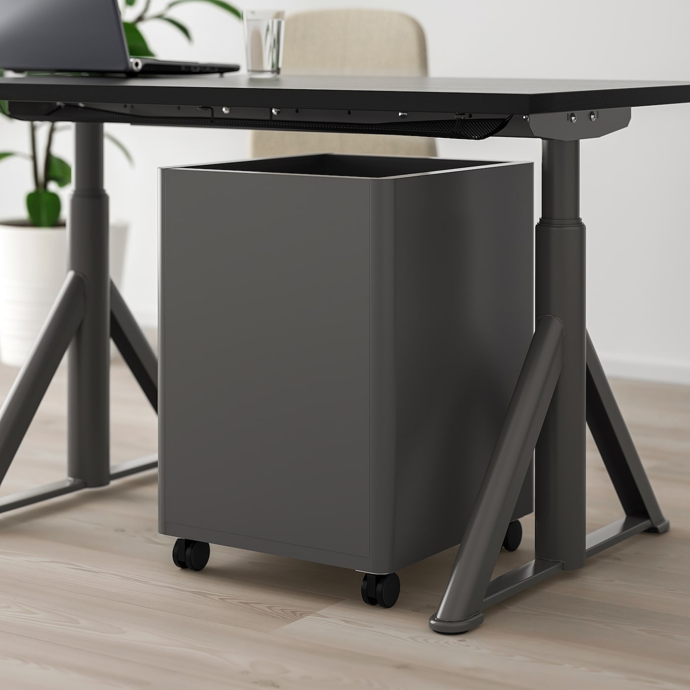 IDÅSEN drawer unit with smart lock dark grey - IKEA