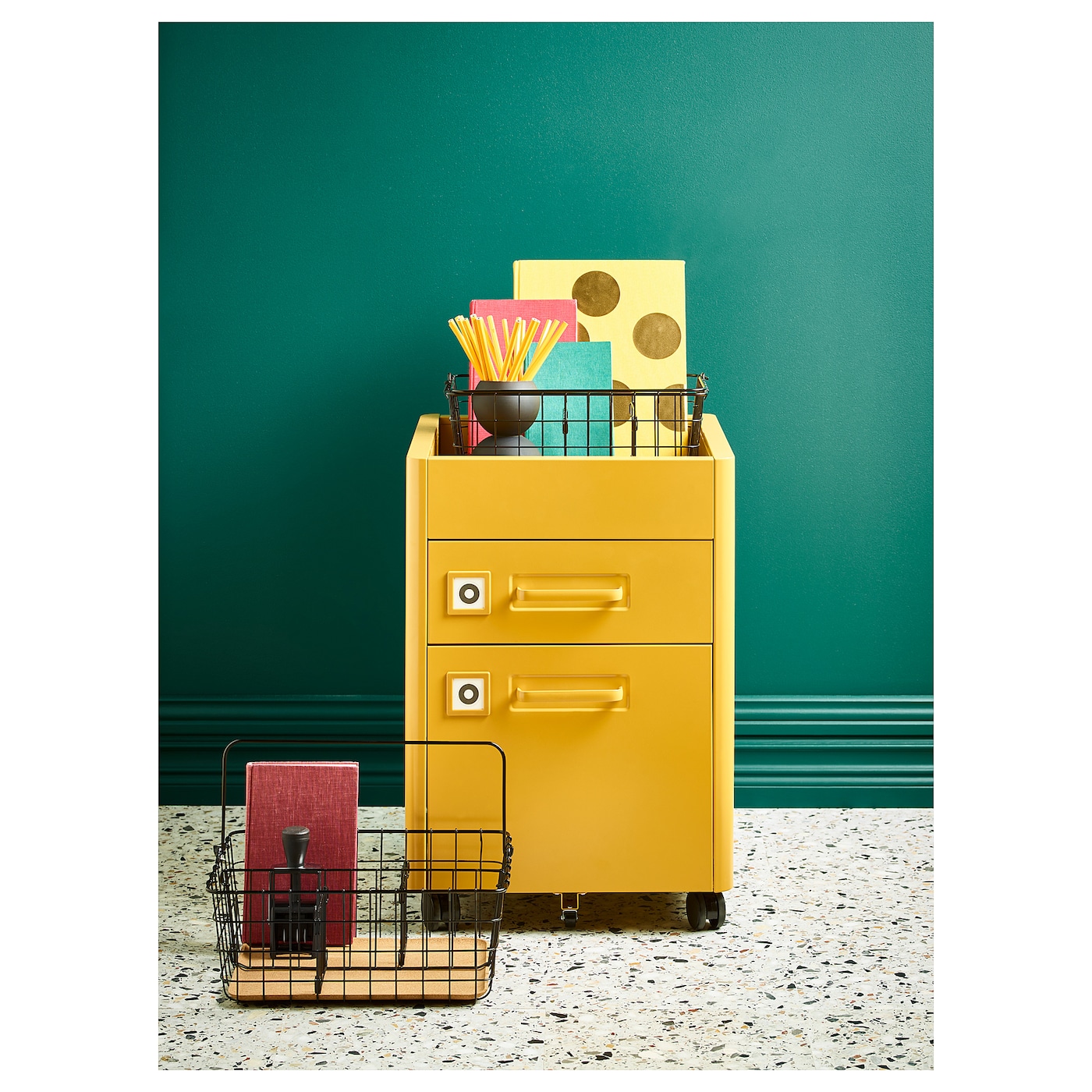アデランス DORAISE IDÅSEN drawer unit with smart lock golden-brown - IKEA