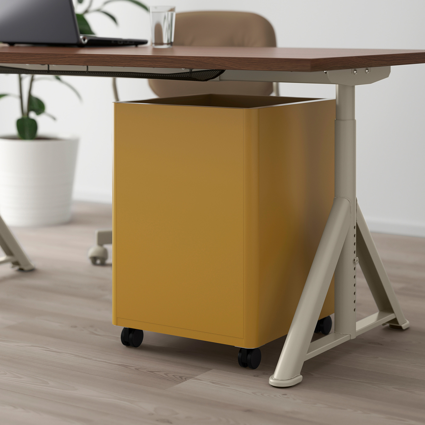 IDÅSEN drawer unit with smart lock golden-brown - IKEA
