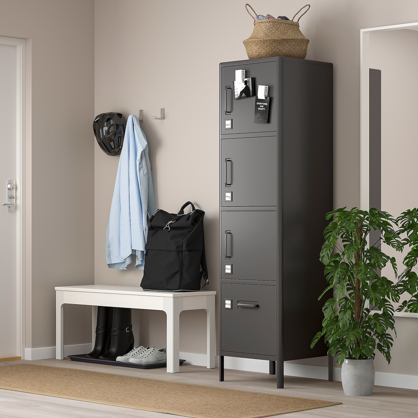 IDASEN high cabinet with drawer and doors dark grey IKEA