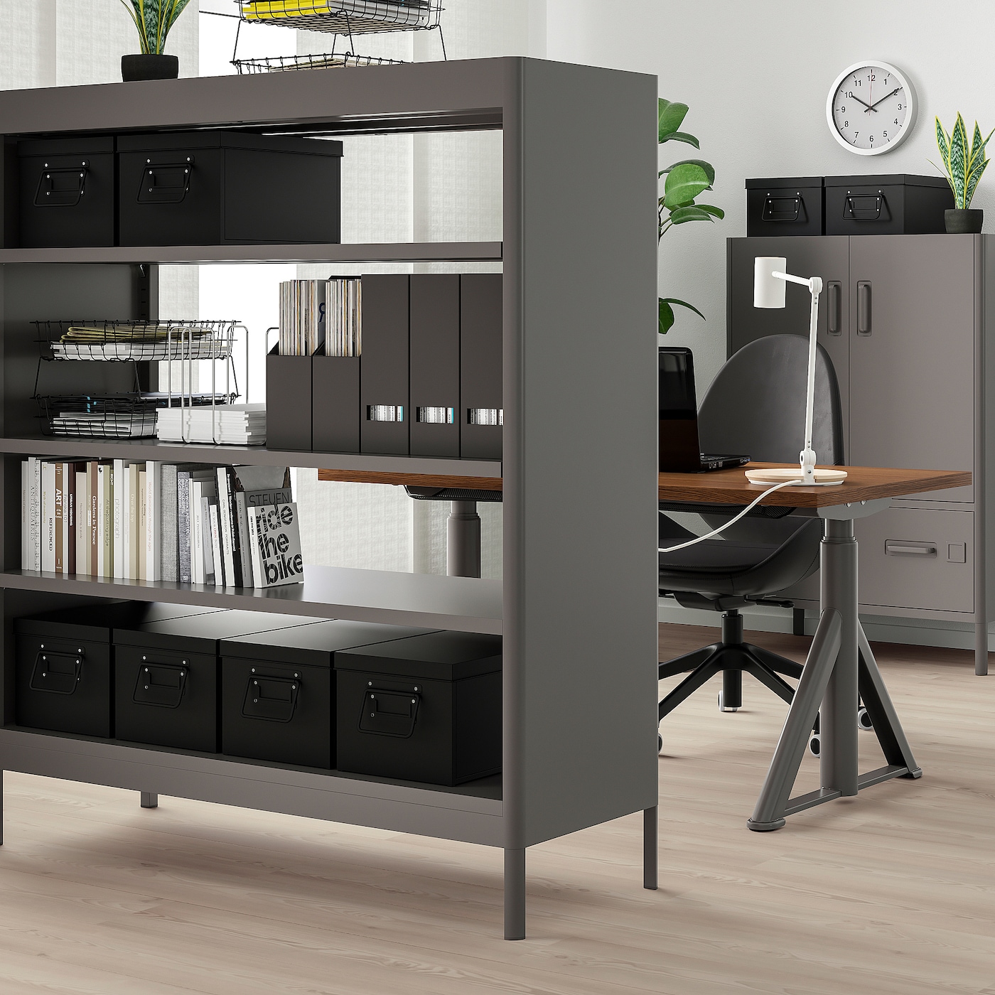 IKEA IDÅSEN イドーセン　シェルフ　オープンラック　ミッドセンチュリー IDÅSEN shelving unit dark grey - IKEA