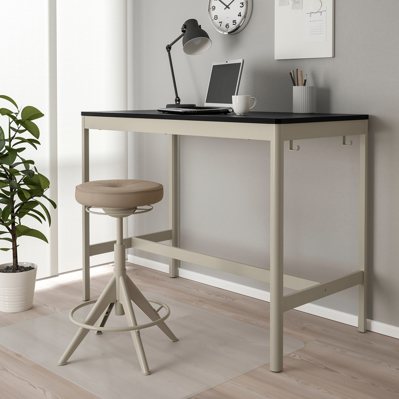 IDÅSEN table black/beige - IKEA
