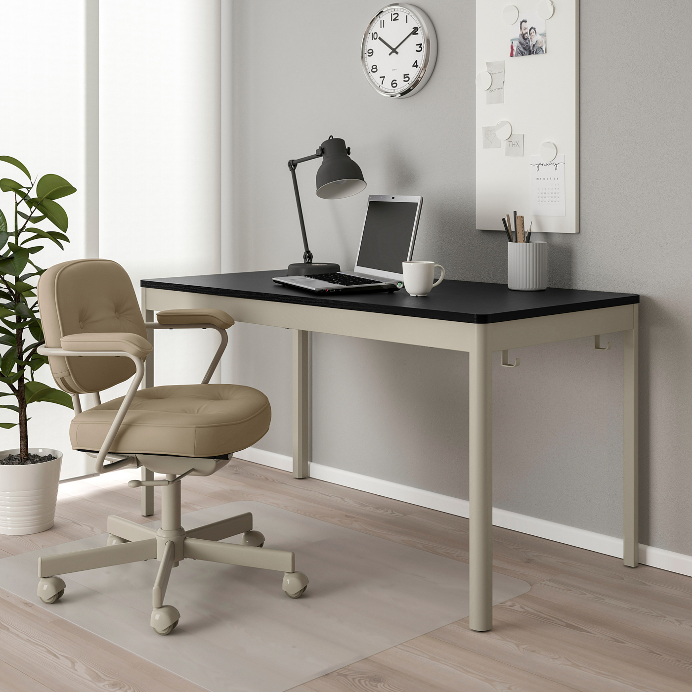 IDÅSEN table black/beige - IKEA