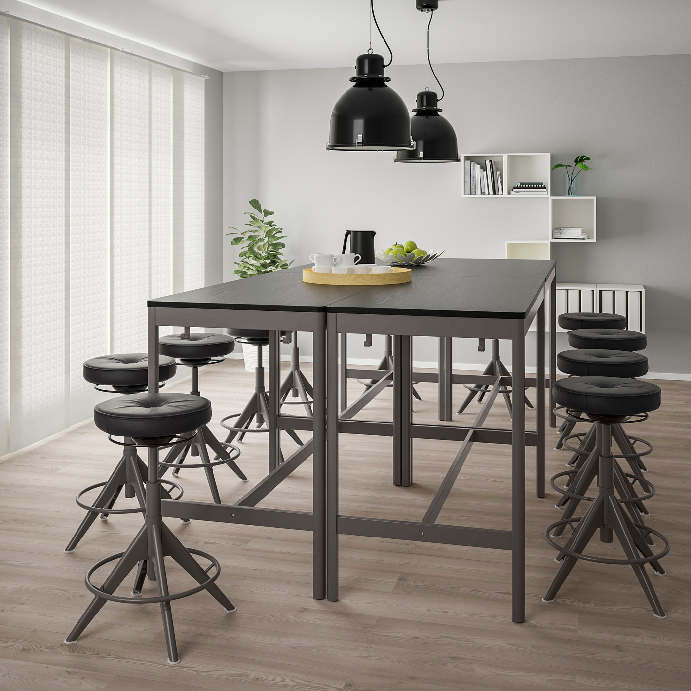 IDÅSEN table black/dark grey - IKEA