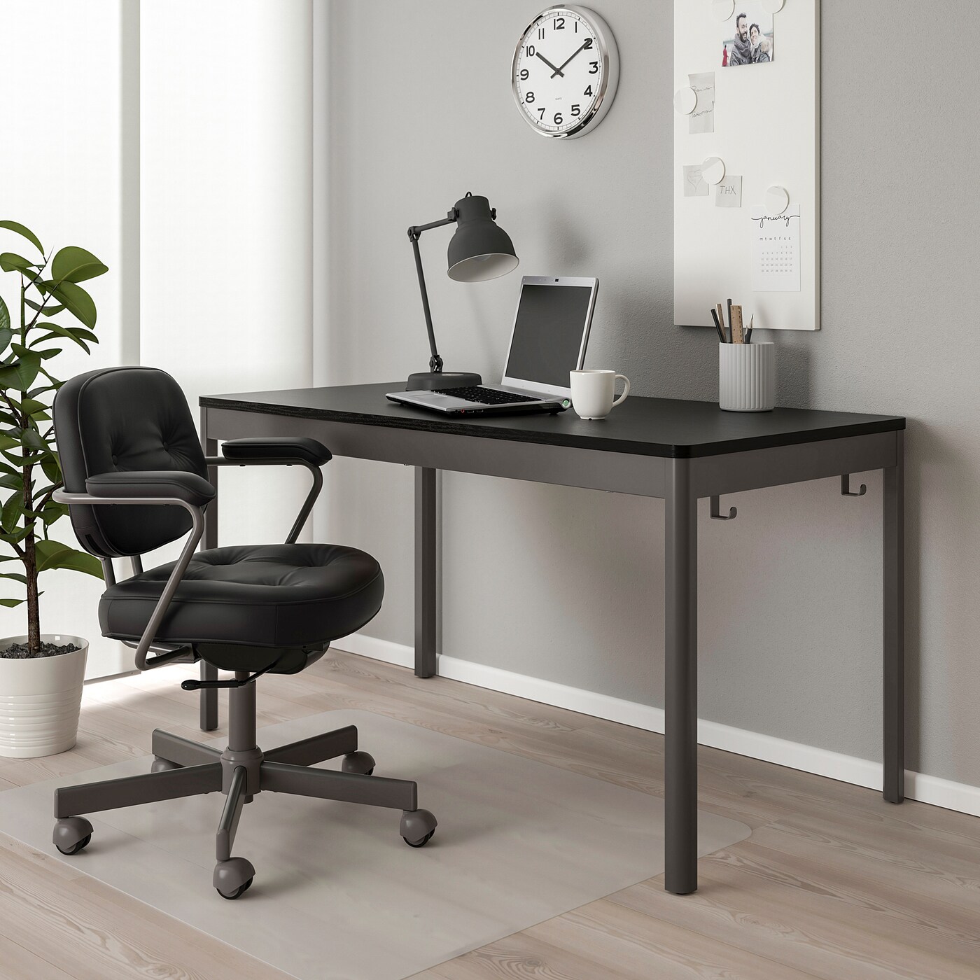 IDÅSEN table black/dark grey - IKEA