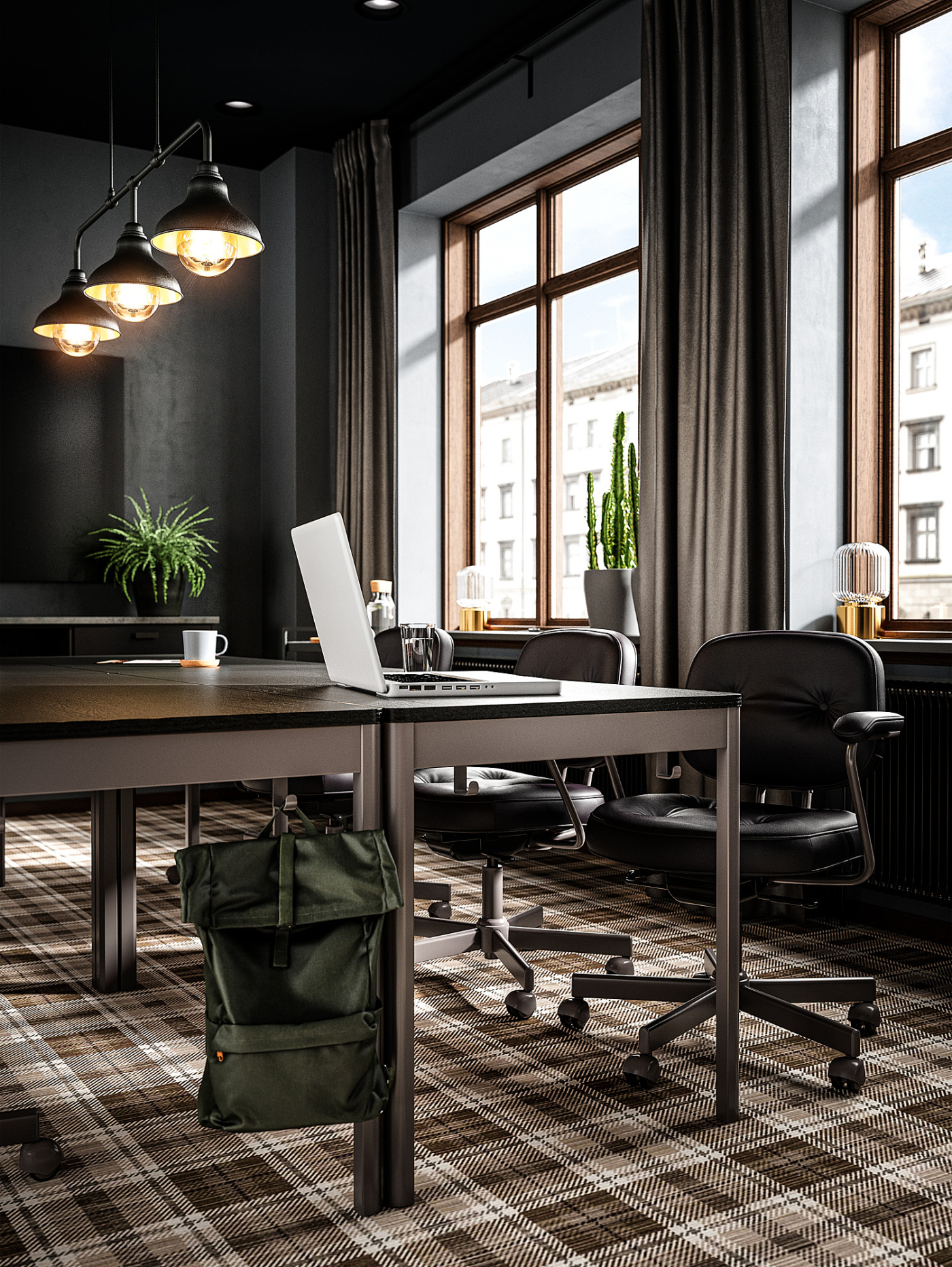 IDÅSEN table black/dark grey - IKEA