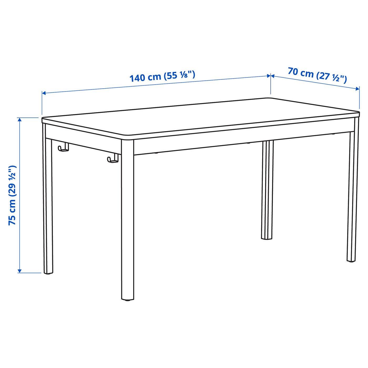 IDÅSEN table brown/dark grey - IKEA