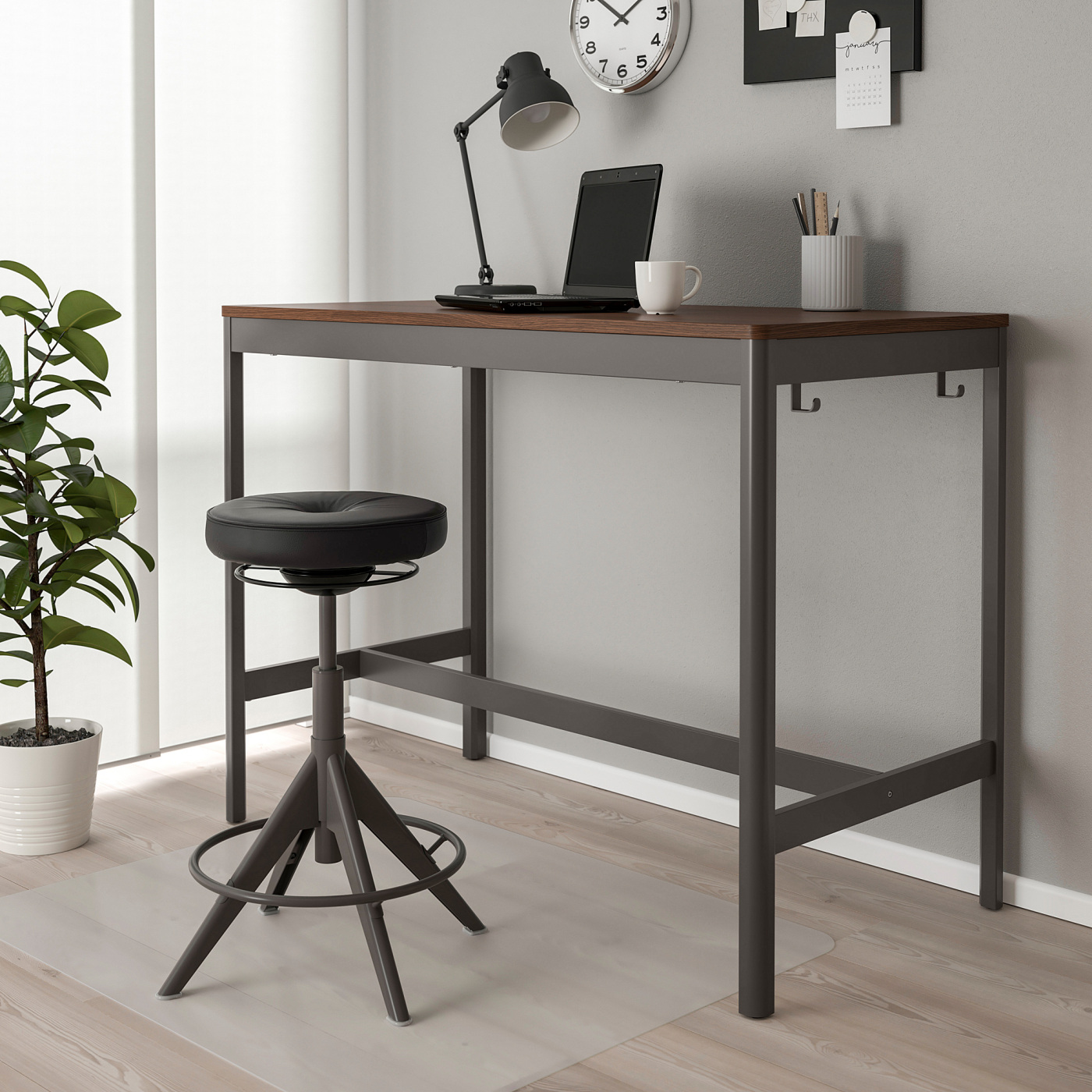 IDÅSEN table brown/dark grey - IKEA
