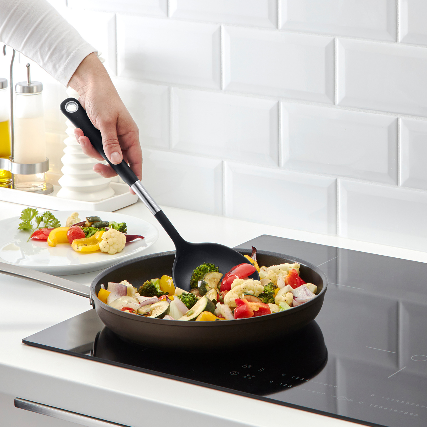 IKEA 365+ HJÄLTE wok spatula stainless steel/black - IKEA